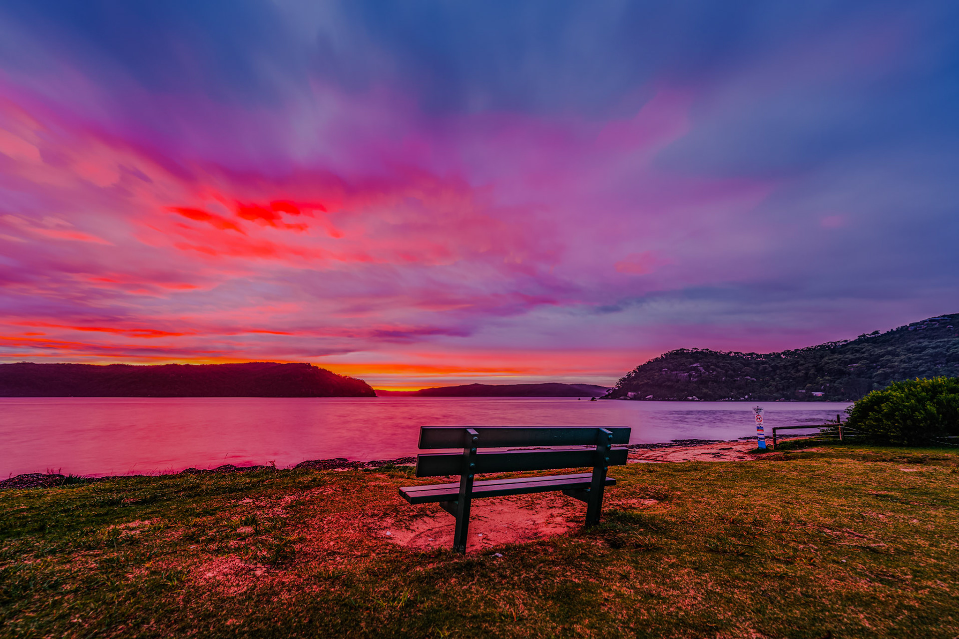 Colourful sunset over Palm Beach