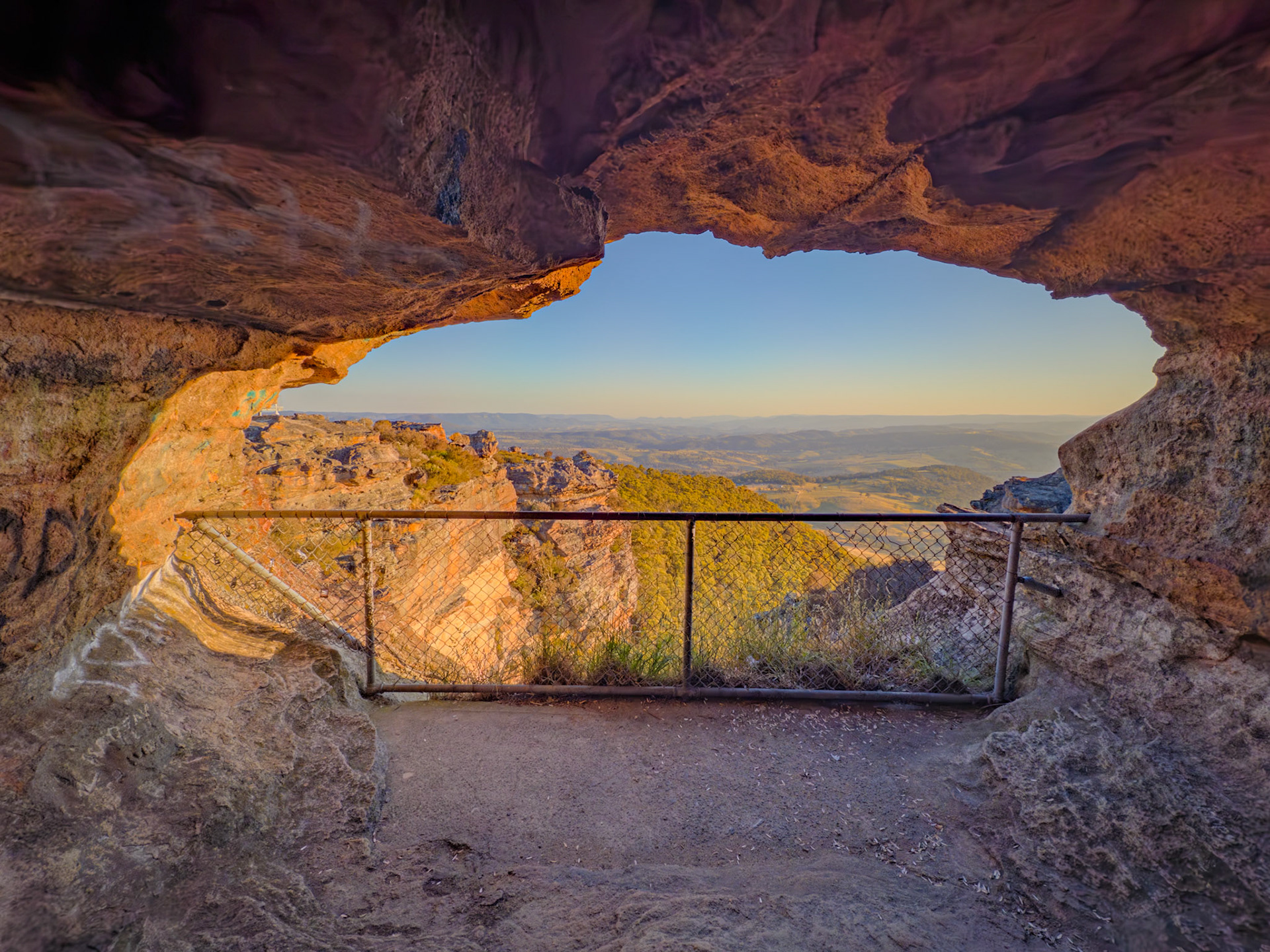 View from inside Hassans Walls Cave