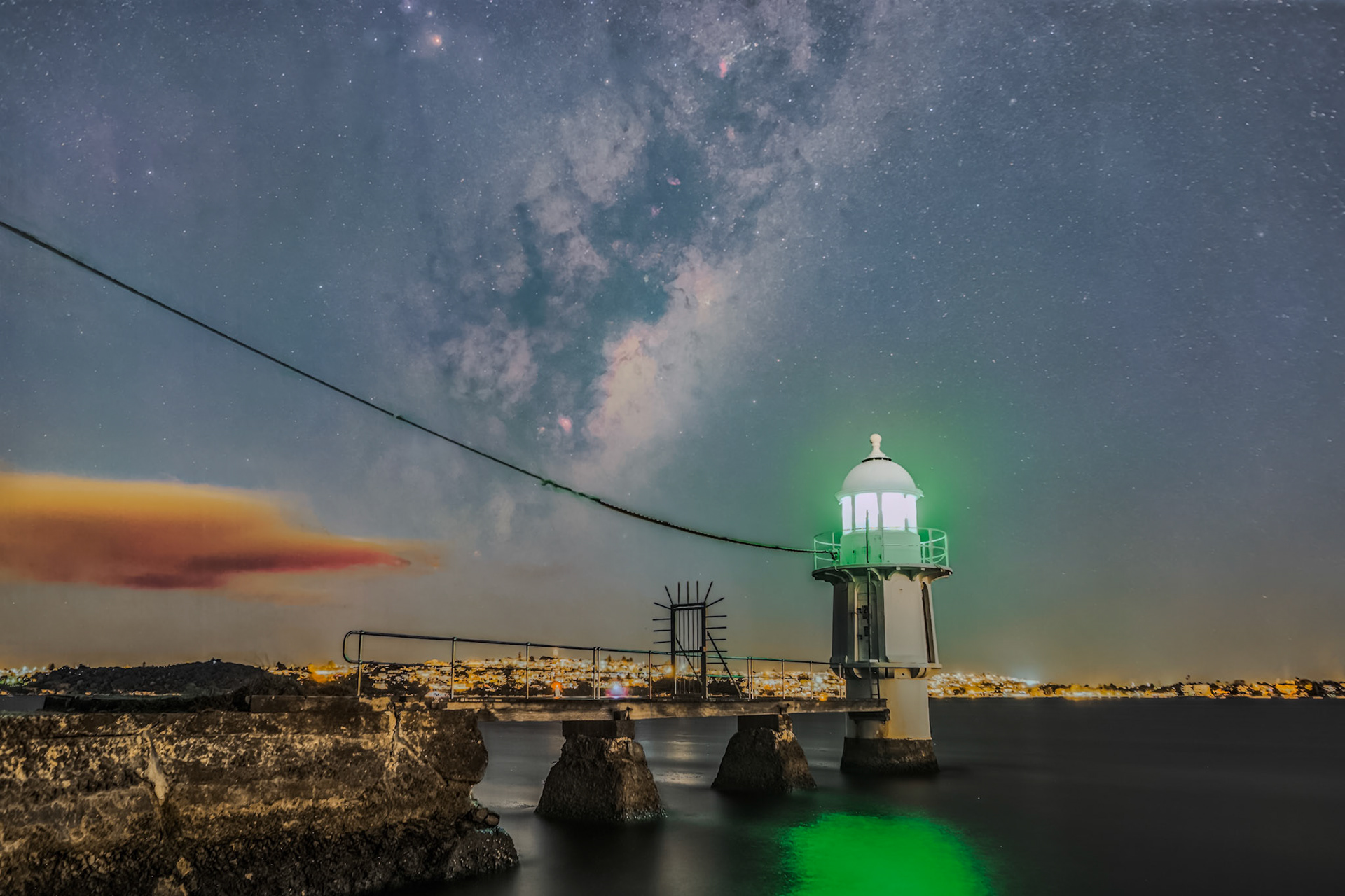 Milky Way over Bradleys Head Lighthouse