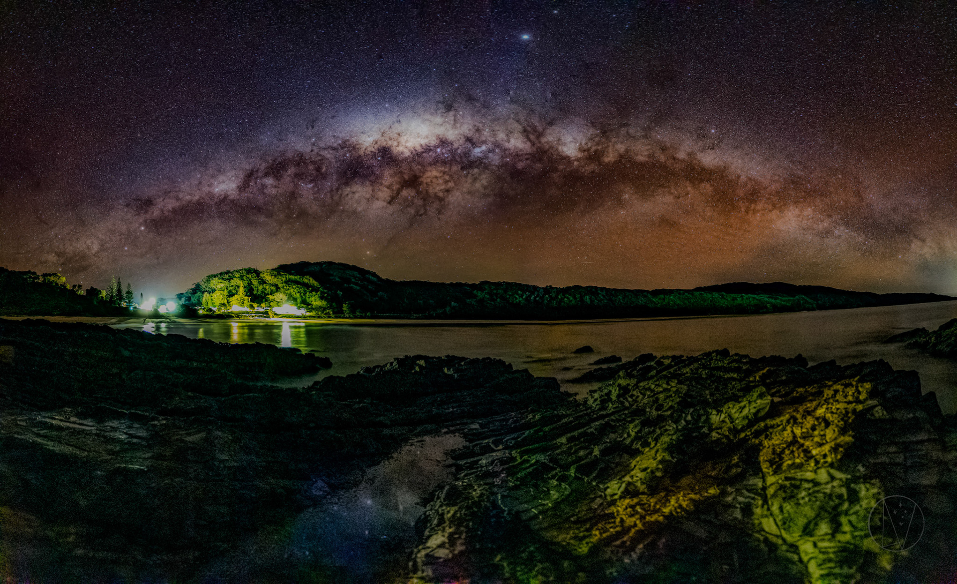 Milky Way panorama at Seal Rocks