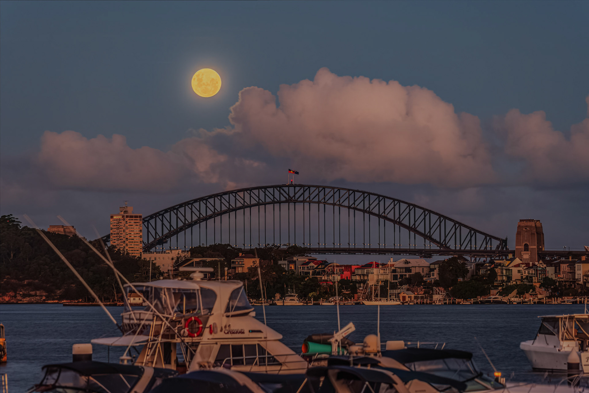 Full Moon over Sydney Harbour Bridge