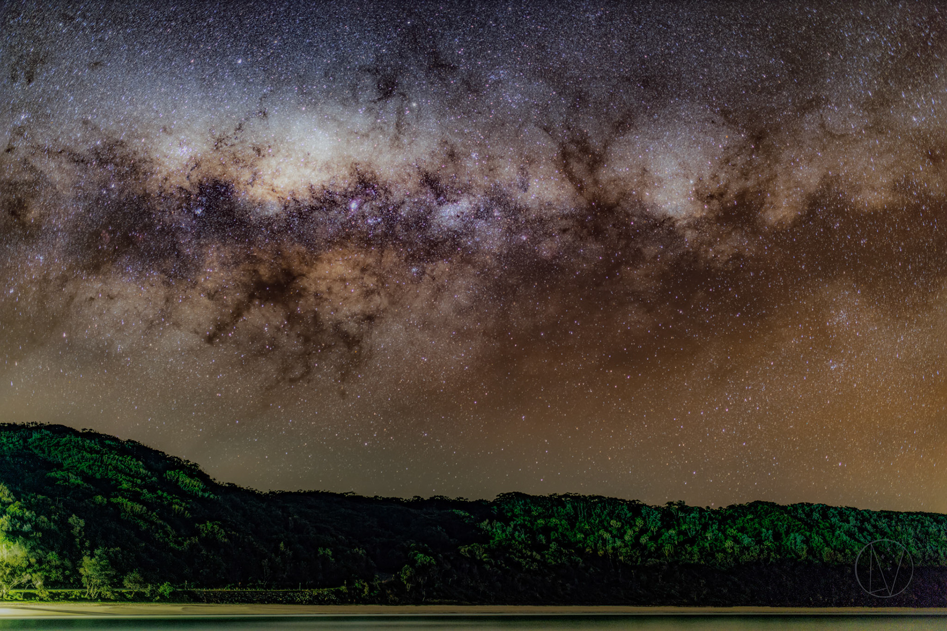 Milky Way setting over Seal Rocks