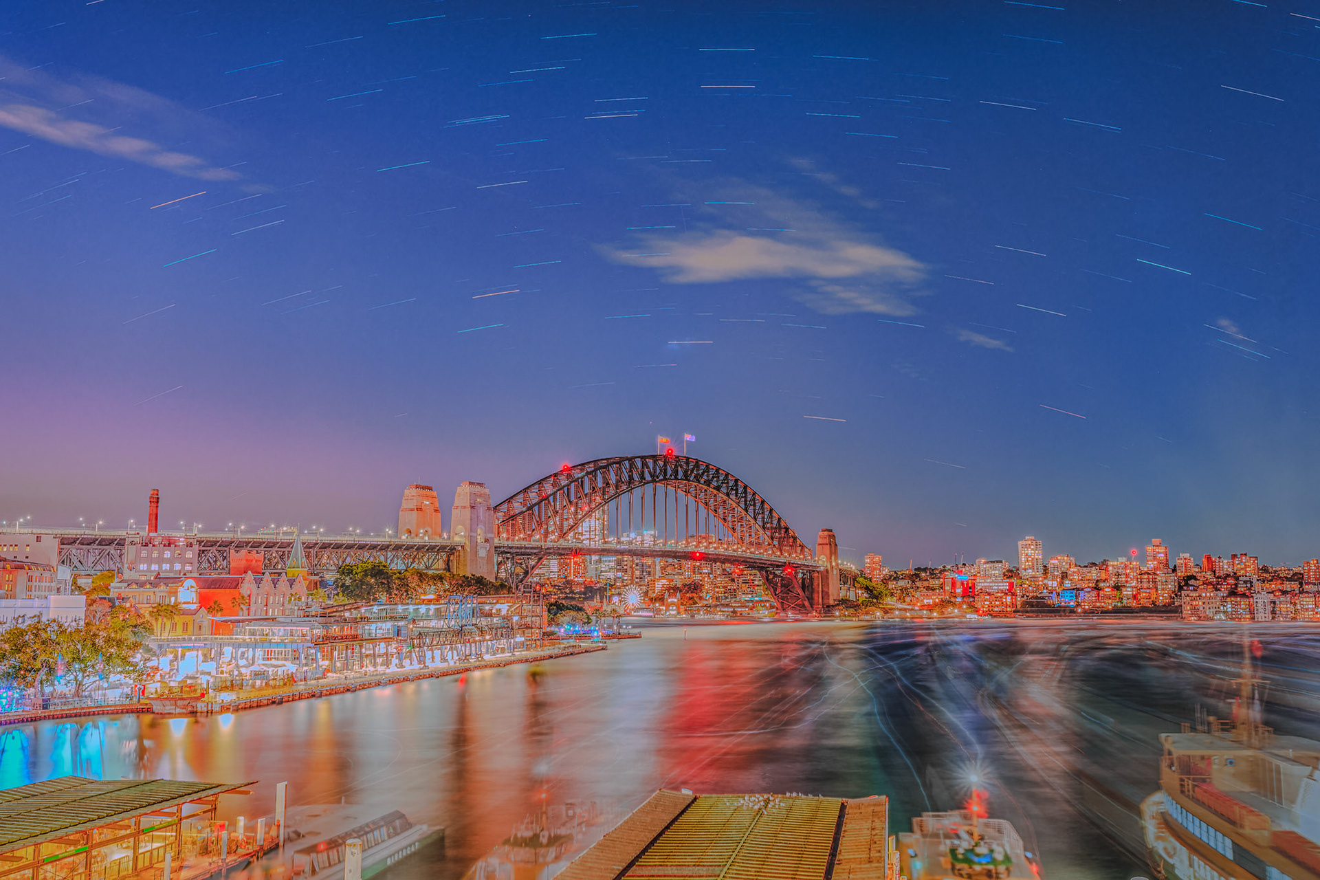 Star Trails over Vivid Sydney