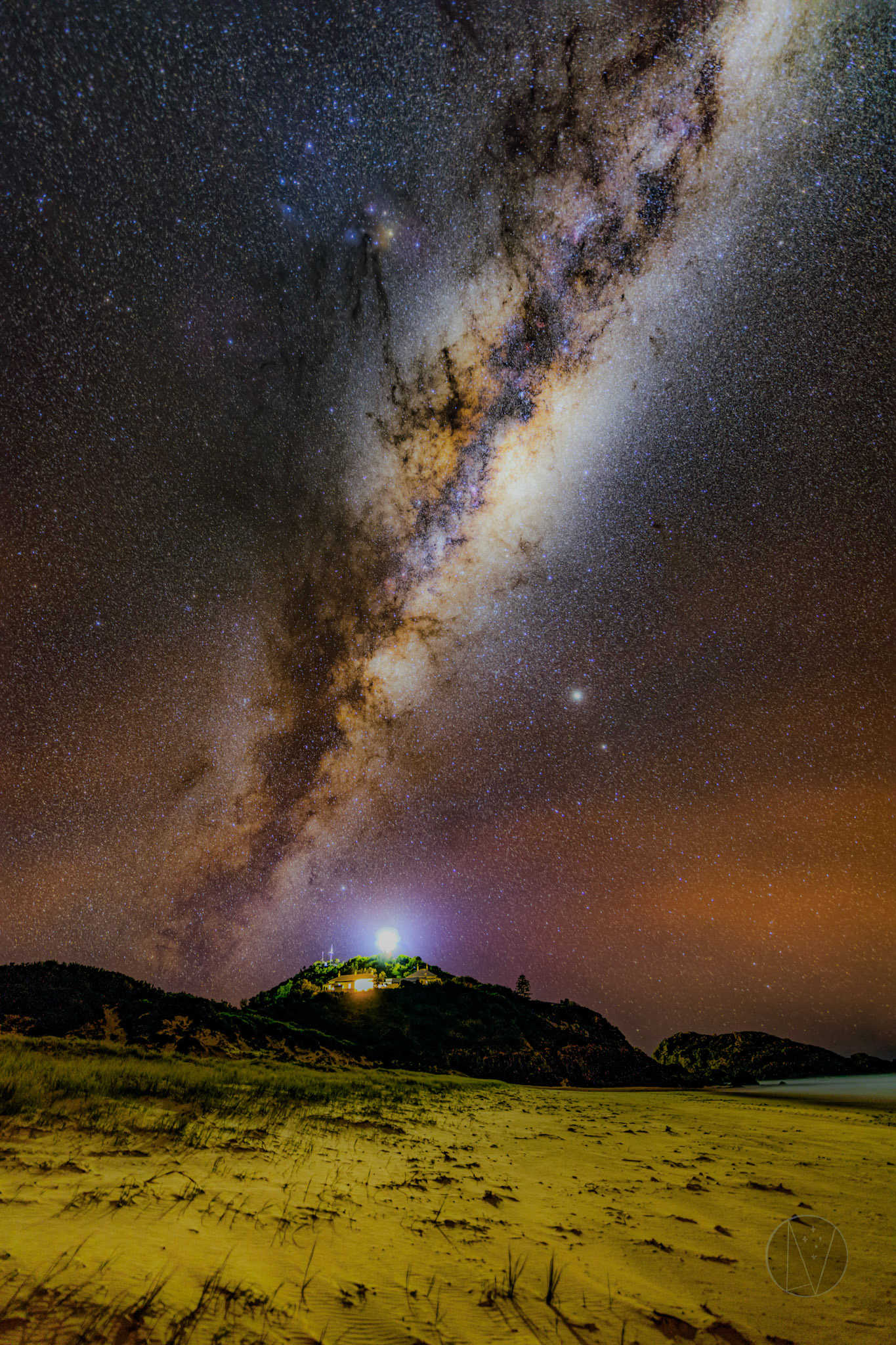 Milky Way over Seal Rocks Lighthouse