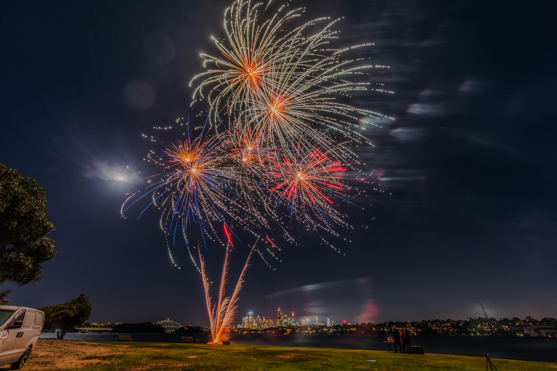 Fireworks over Clarke Point
