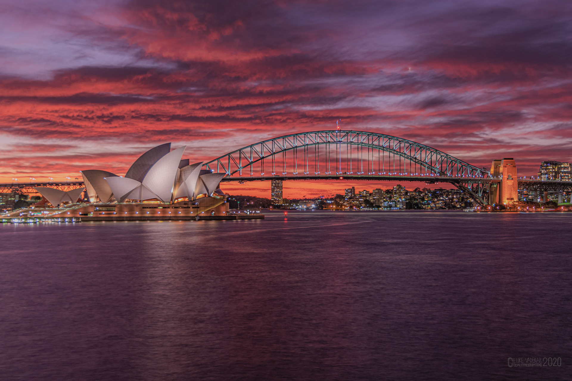 Sydney Harbour after sunset
