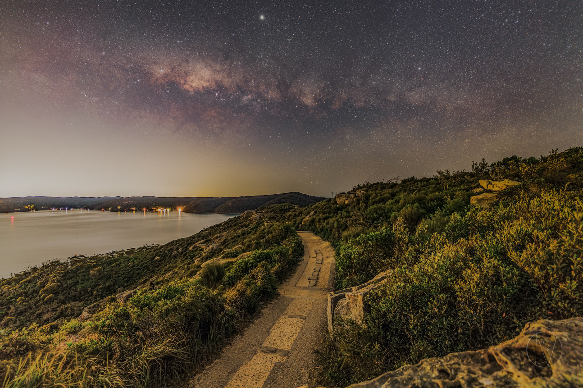 Milky Way setting over Barrenjoey Headland