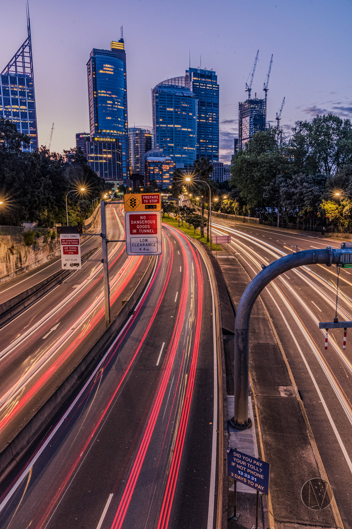 Light trails from Art Gallery Road