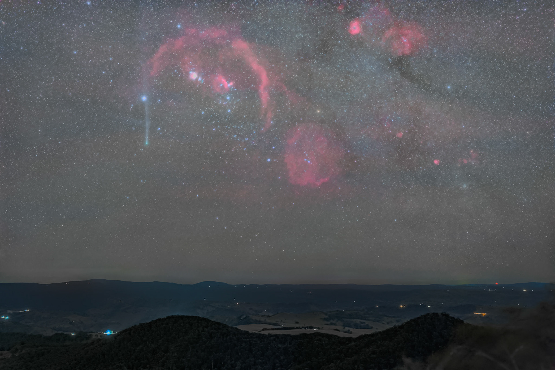 Orion and Comet Panstarrs from Hargraves Lookout