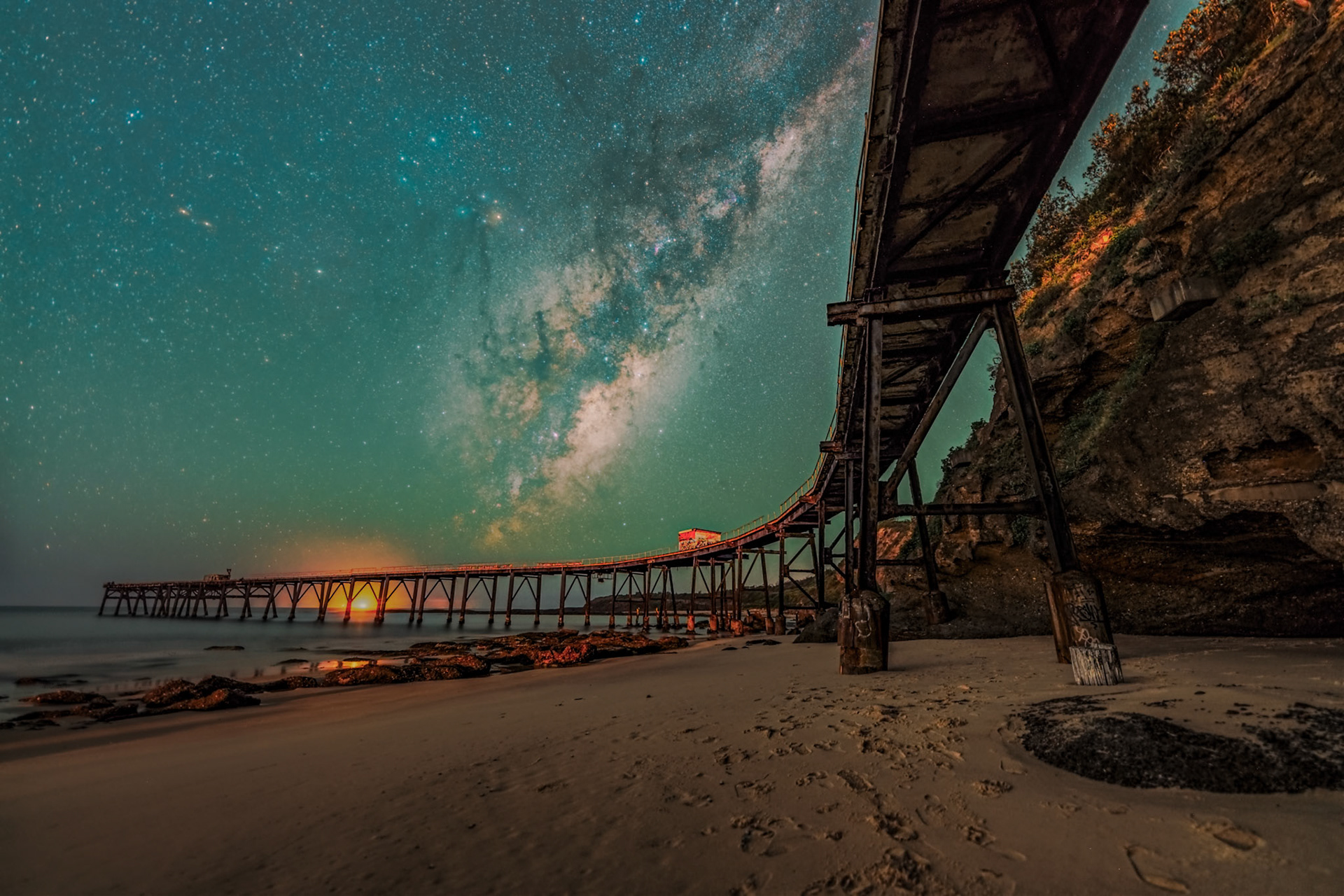 Milky Way over Catherine Hill Bay Jetty