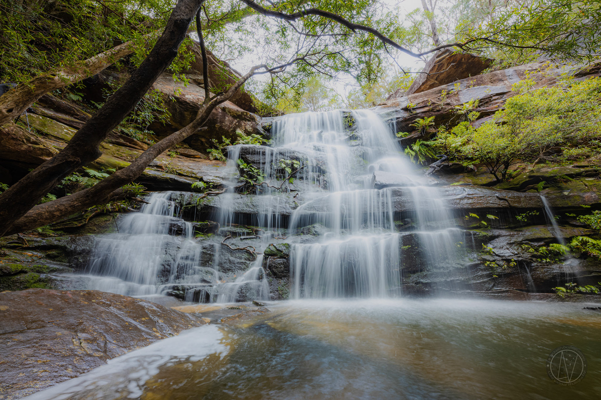 Kariong Brook Falls flowing nicely