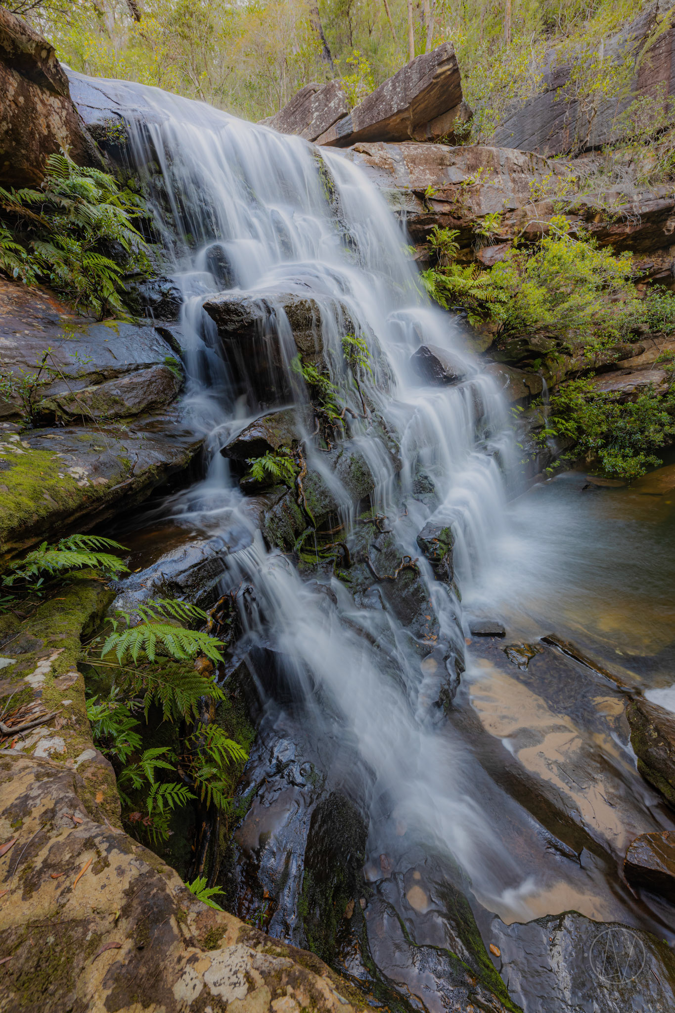 Kariong Brook Falls flowing nicely