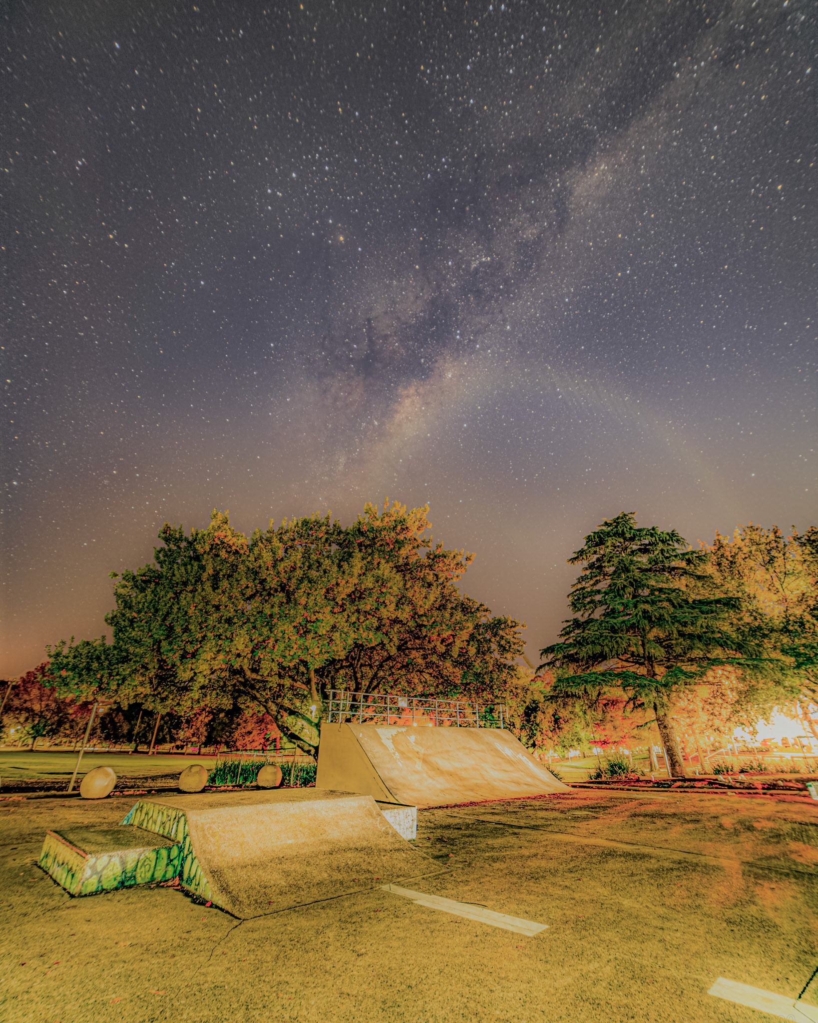 Milky way over St Ives Skatepark