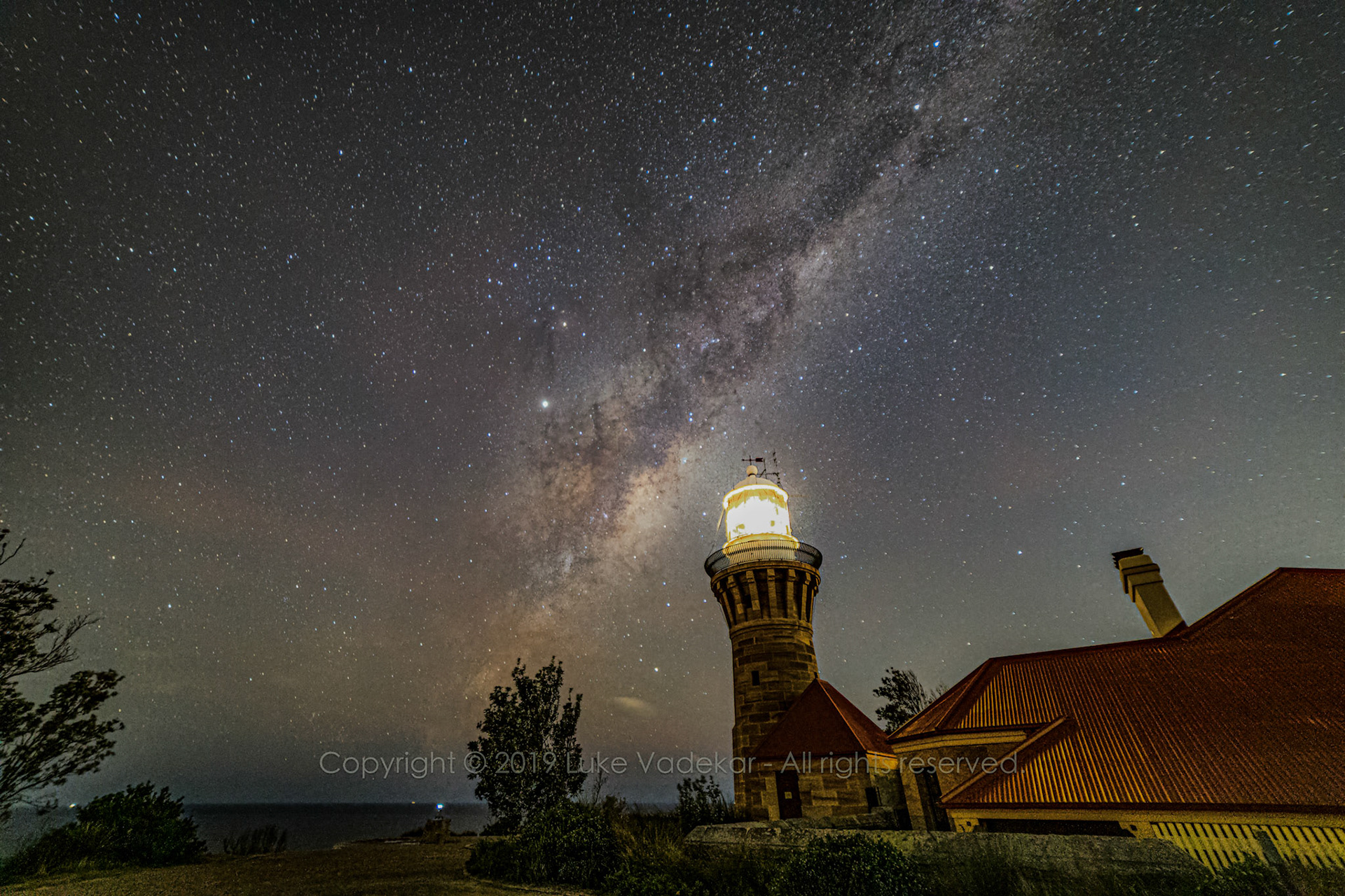 Milky way over Barrenjoey Lighthouse