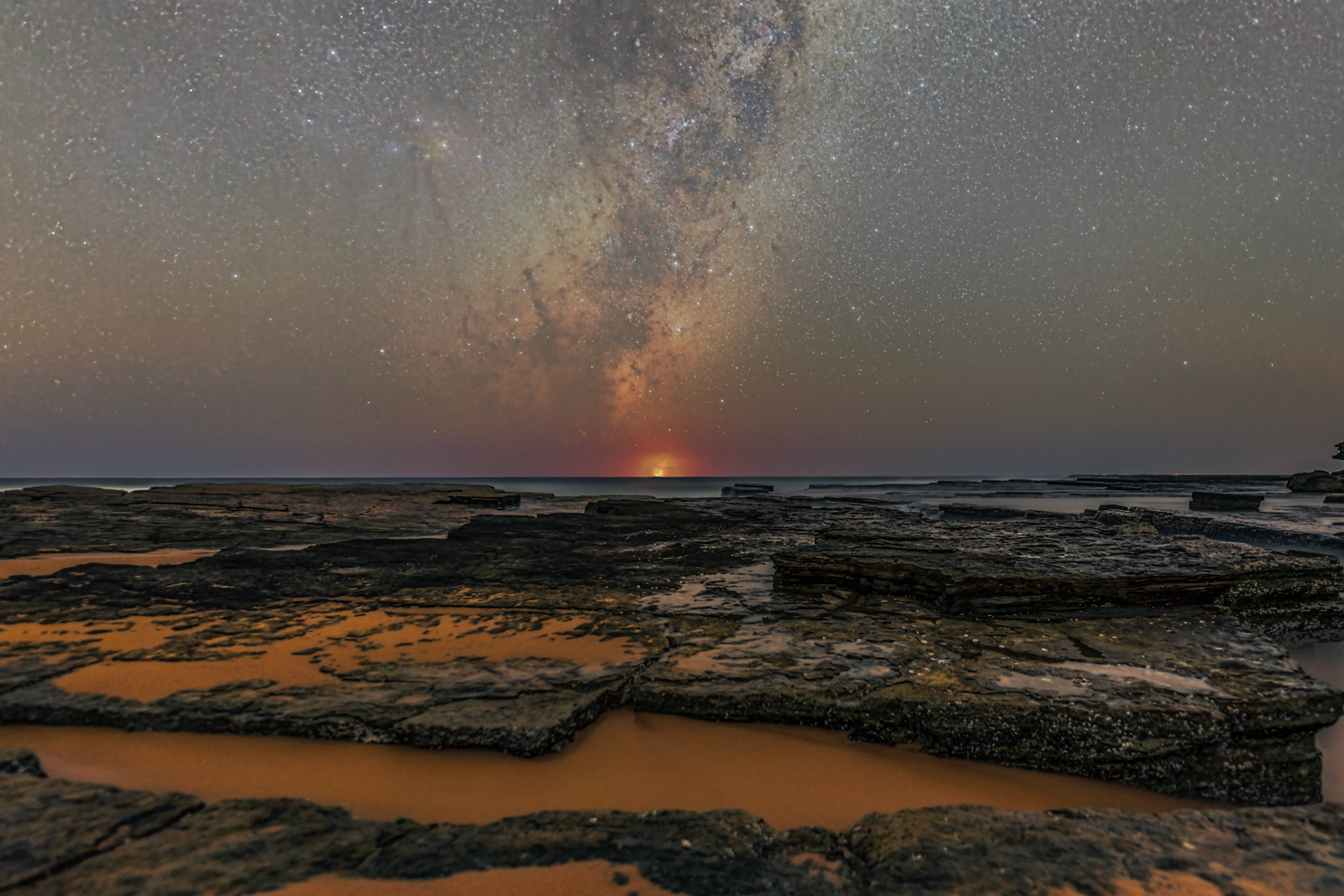 Milky Way and Moon from Turimetta