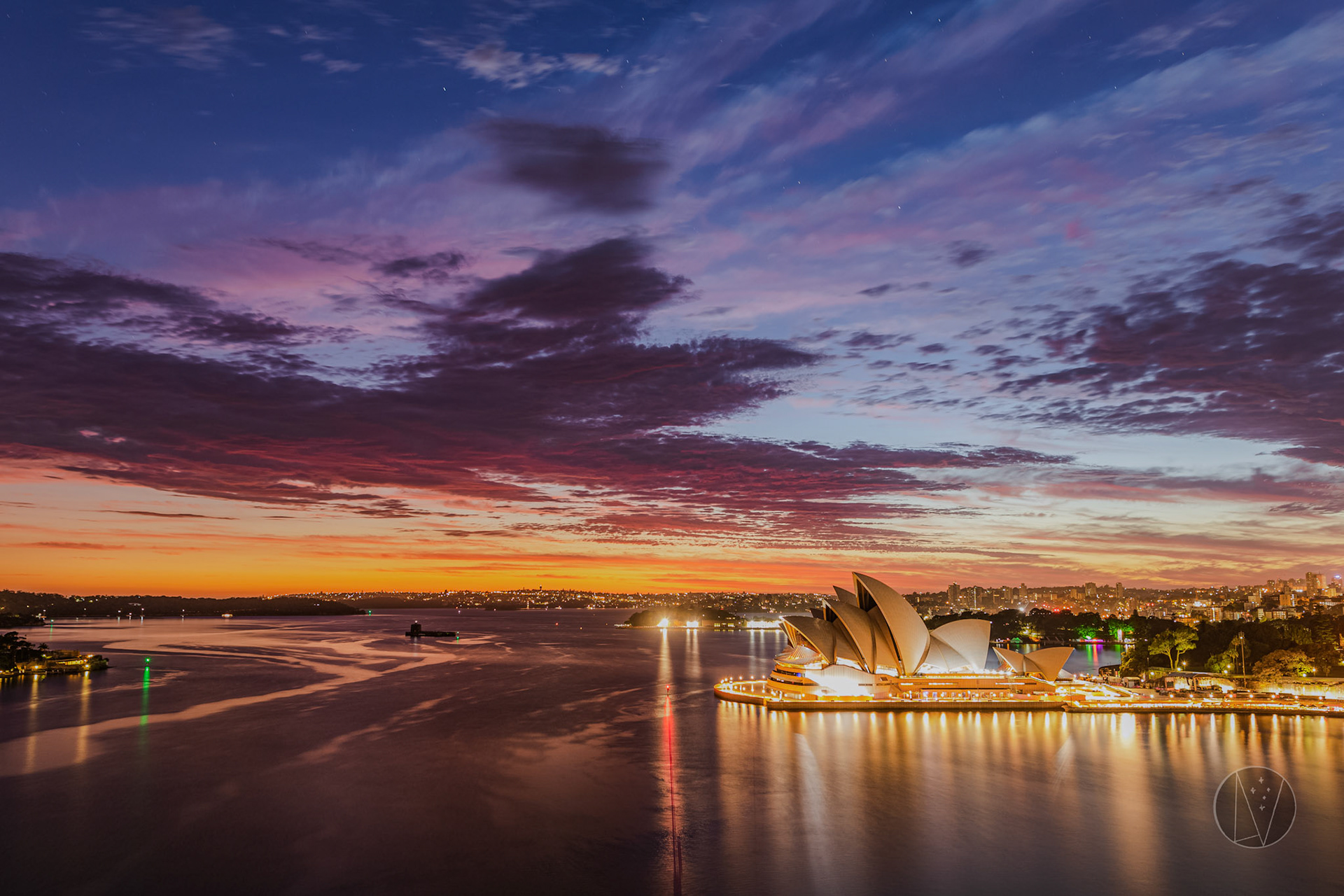 Sydney Opera House before sunrise