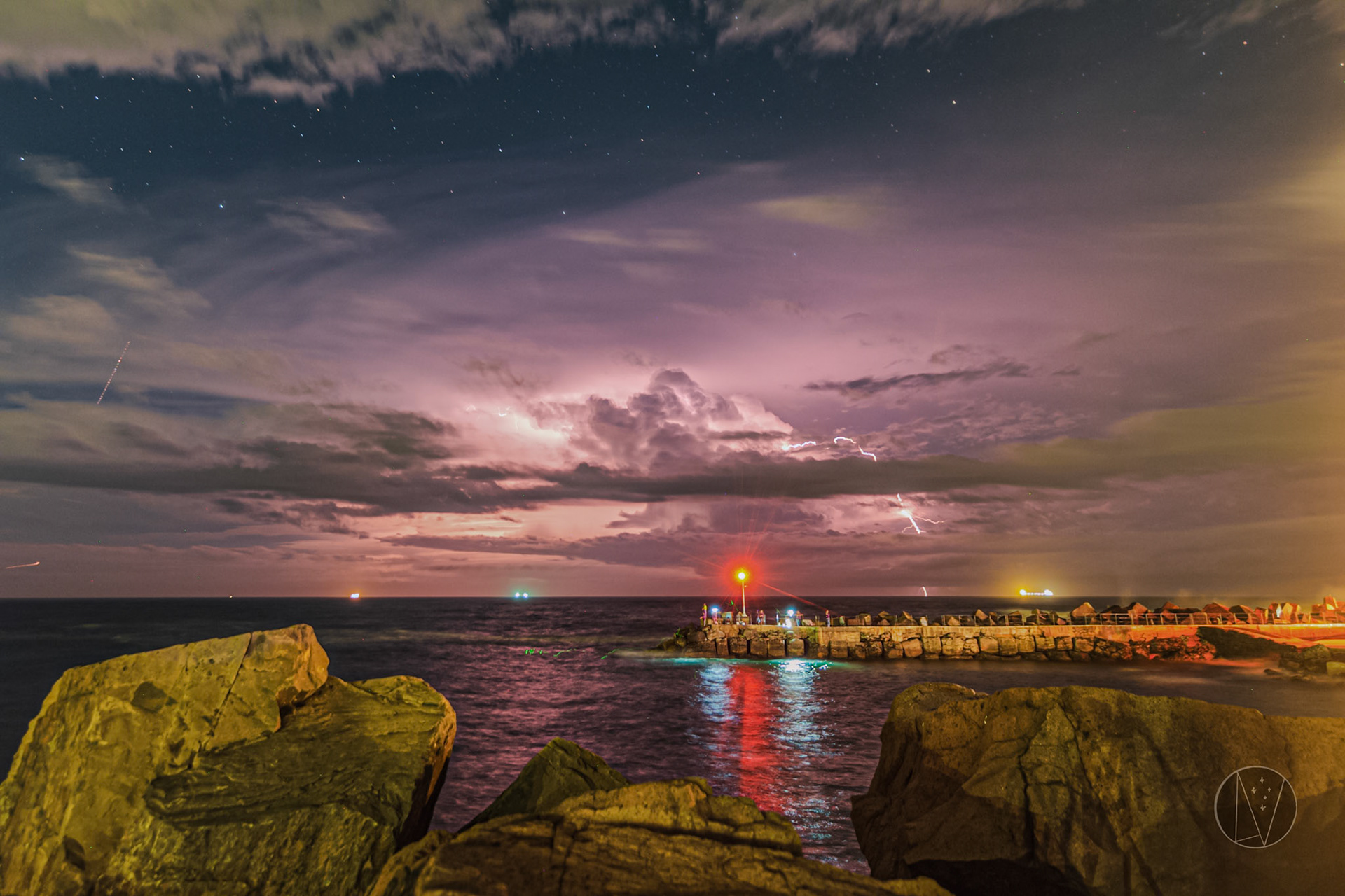 A lightning storm off the Wllongong Coast