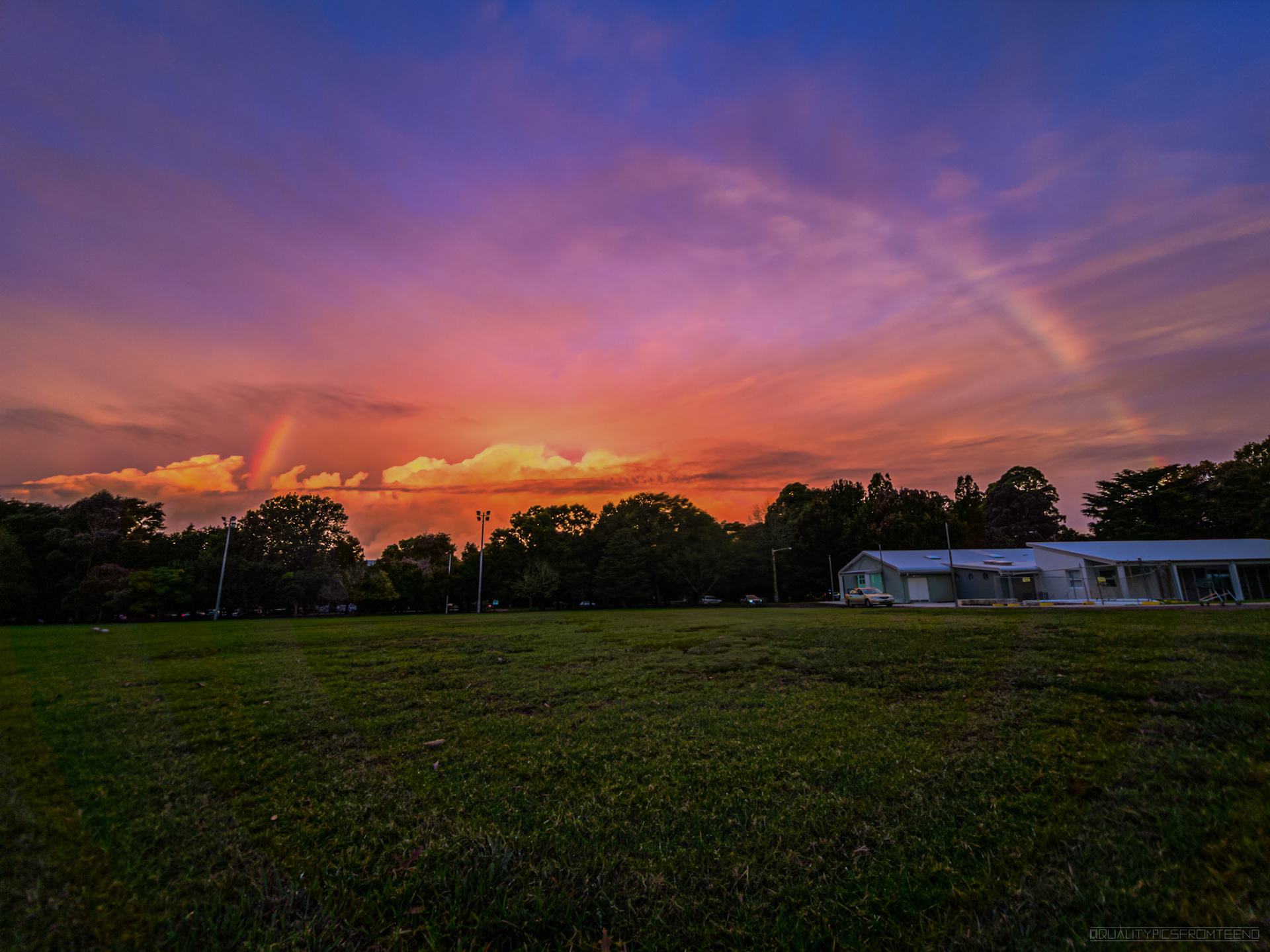 Rainbow over St Ives Village Green