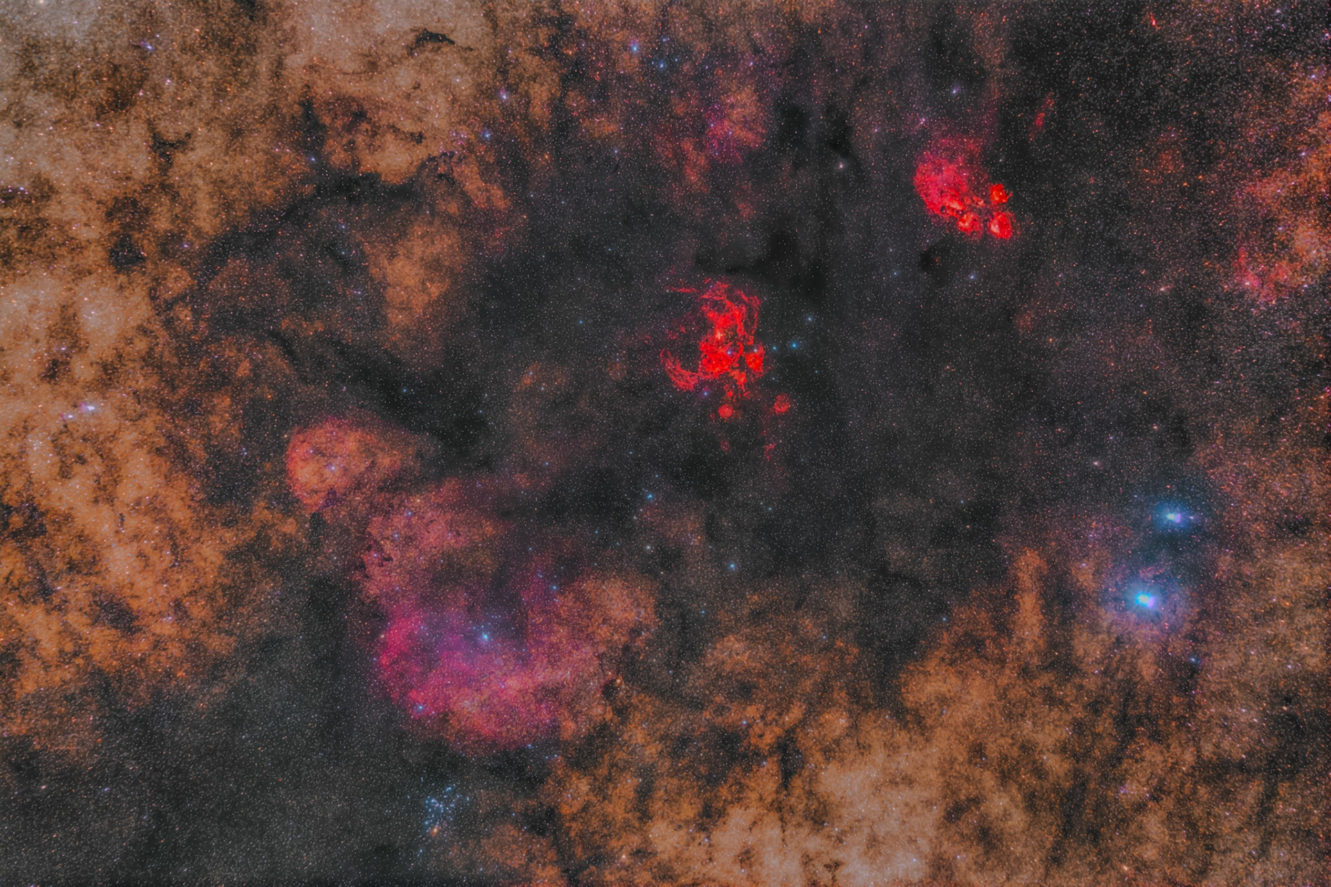 Lobster and Cats Paw Nebula