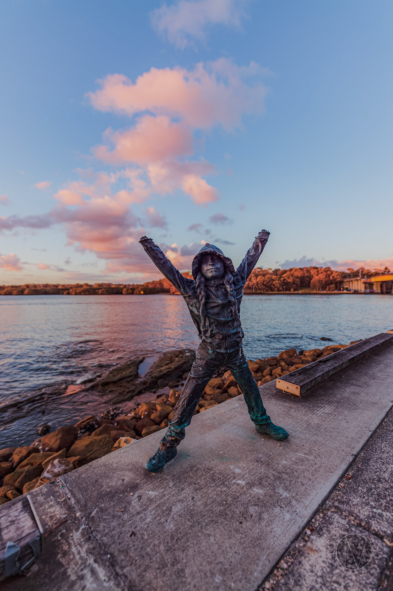 Statue at Rhodes during sunset