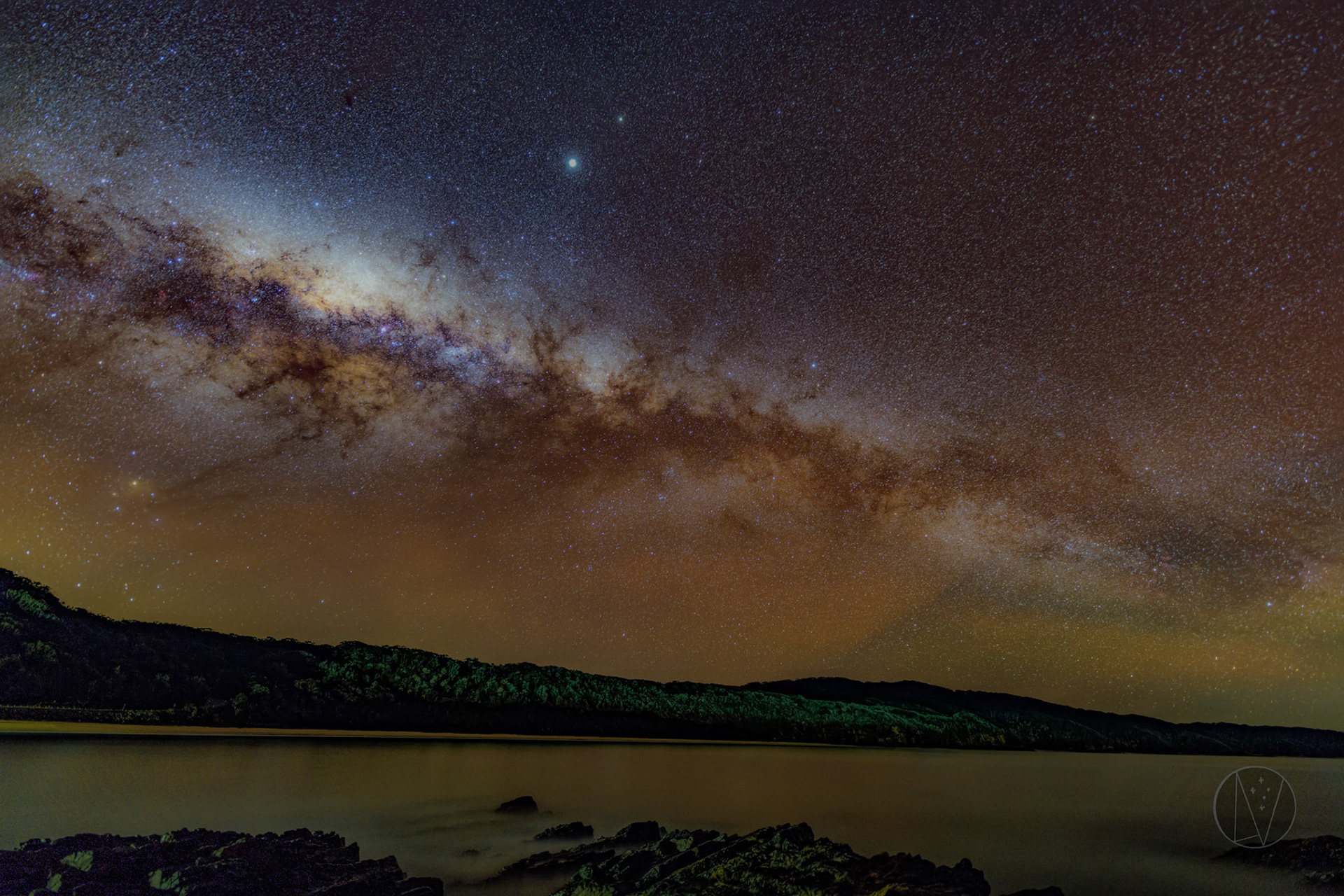 Milky Way arching over Seal Rocks