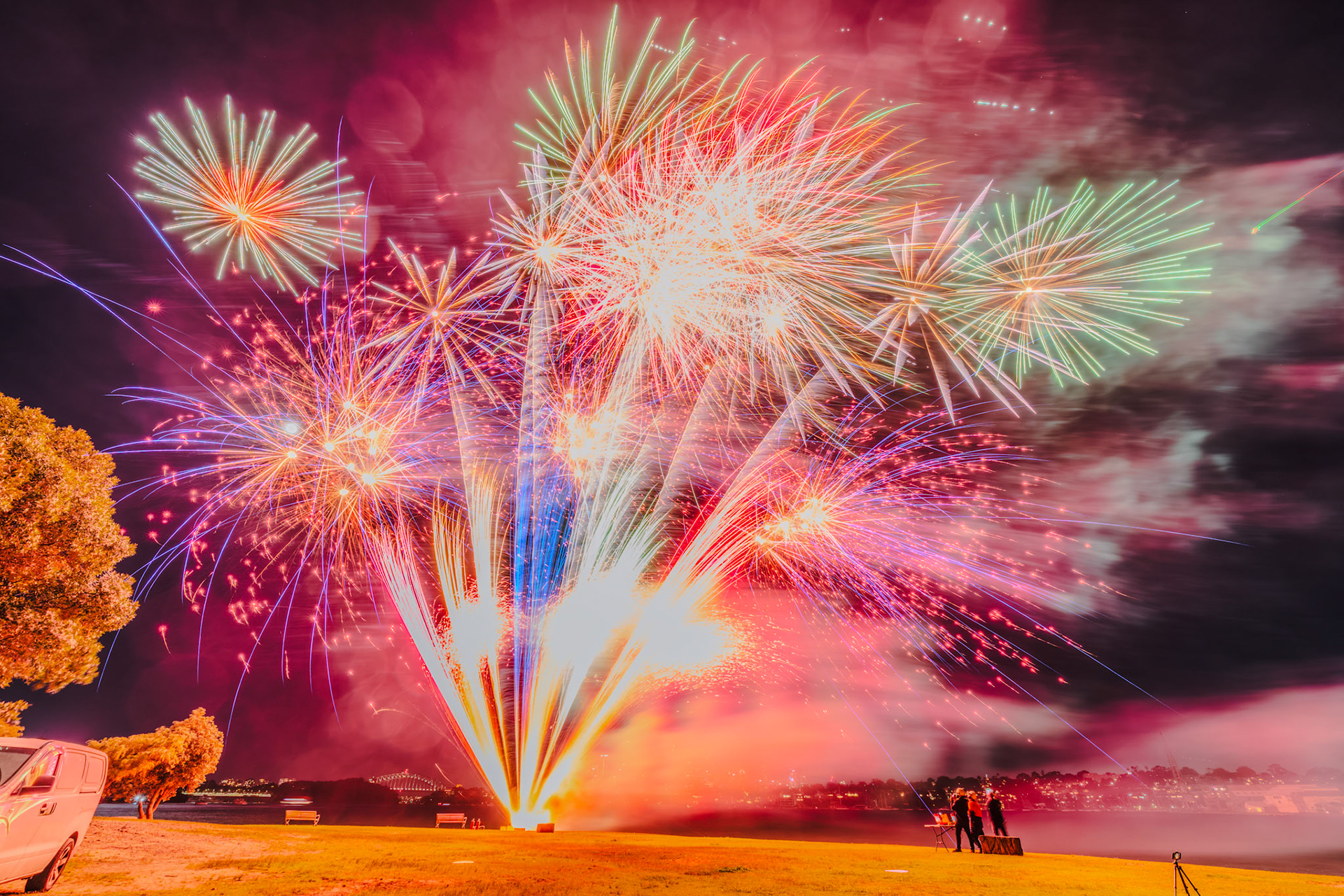 Fireworks over Clarke Point