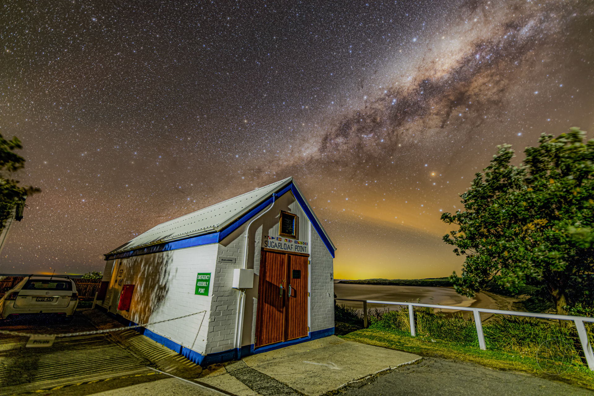 Milky Way over Sugarloaf Point Cottage