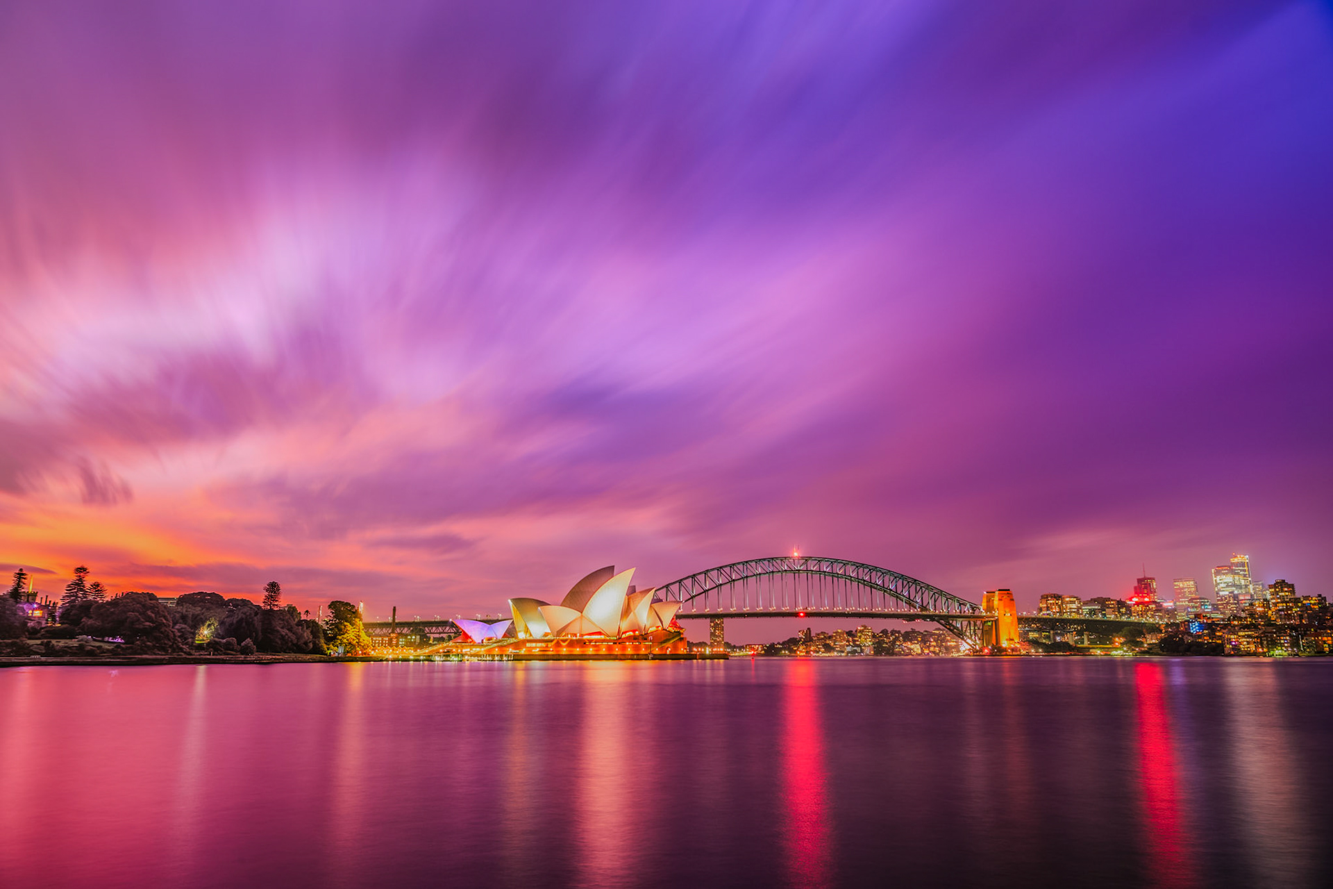 Long exposure sunset from Mrs Macquaries Chair