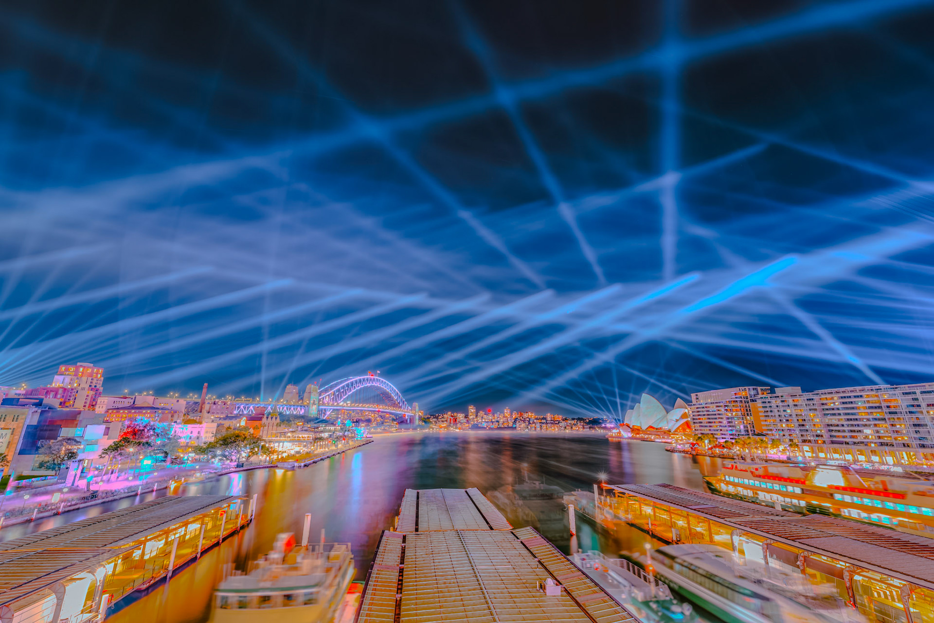 1 hour Vivid exposure from Circular Quay