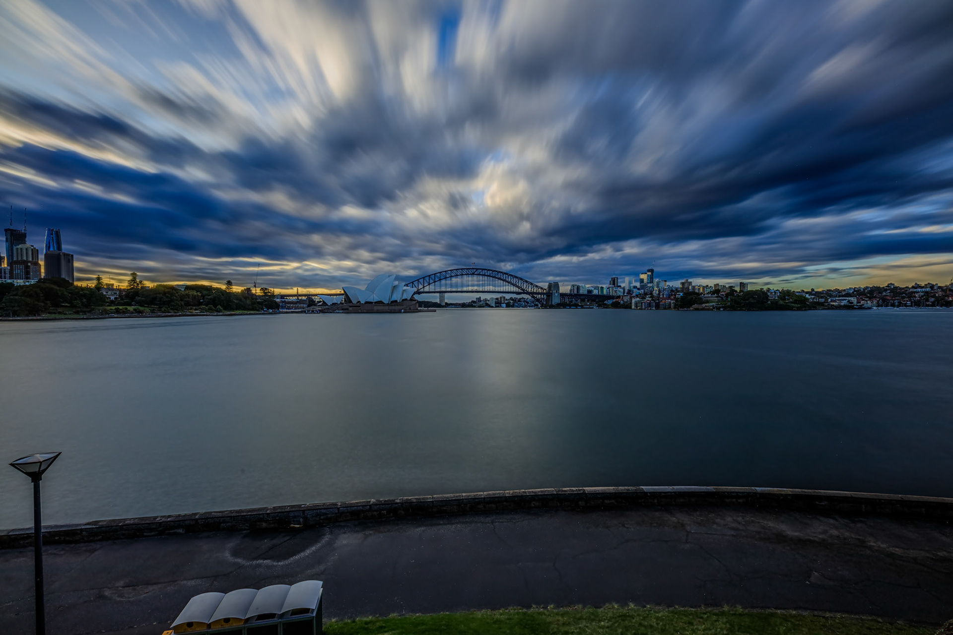 Clouds rolling over Mrs Macquarie's Chair
