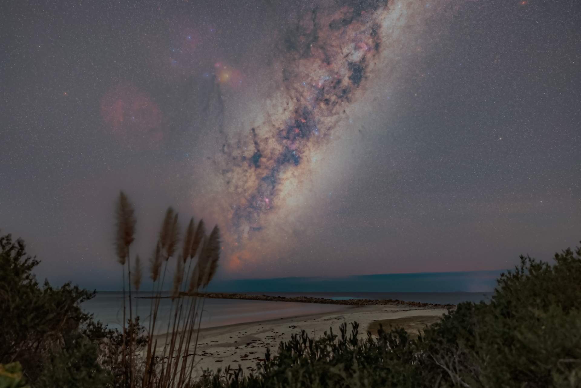 Milky Way over Coastal Beach