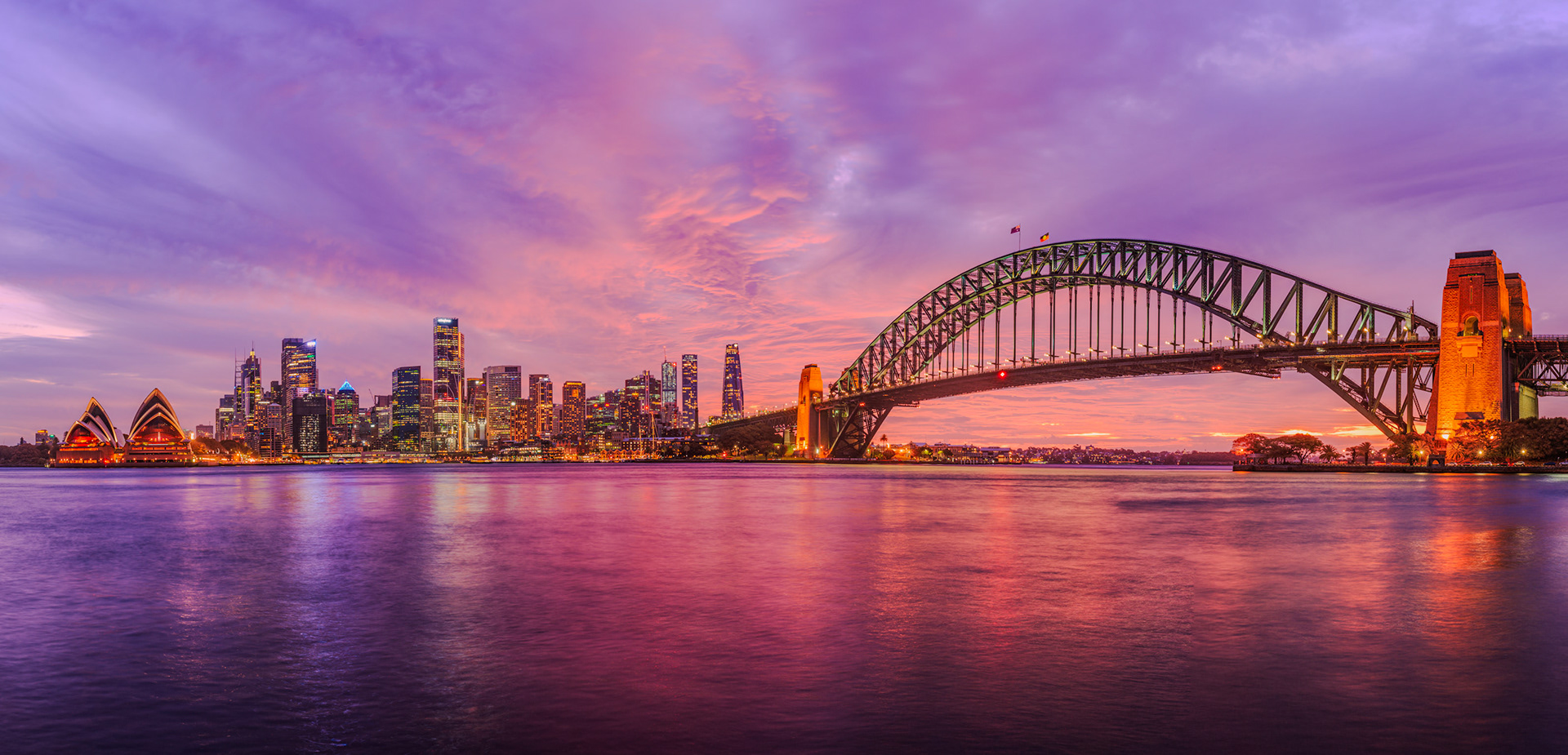 Sunset panorama from Kirribilli