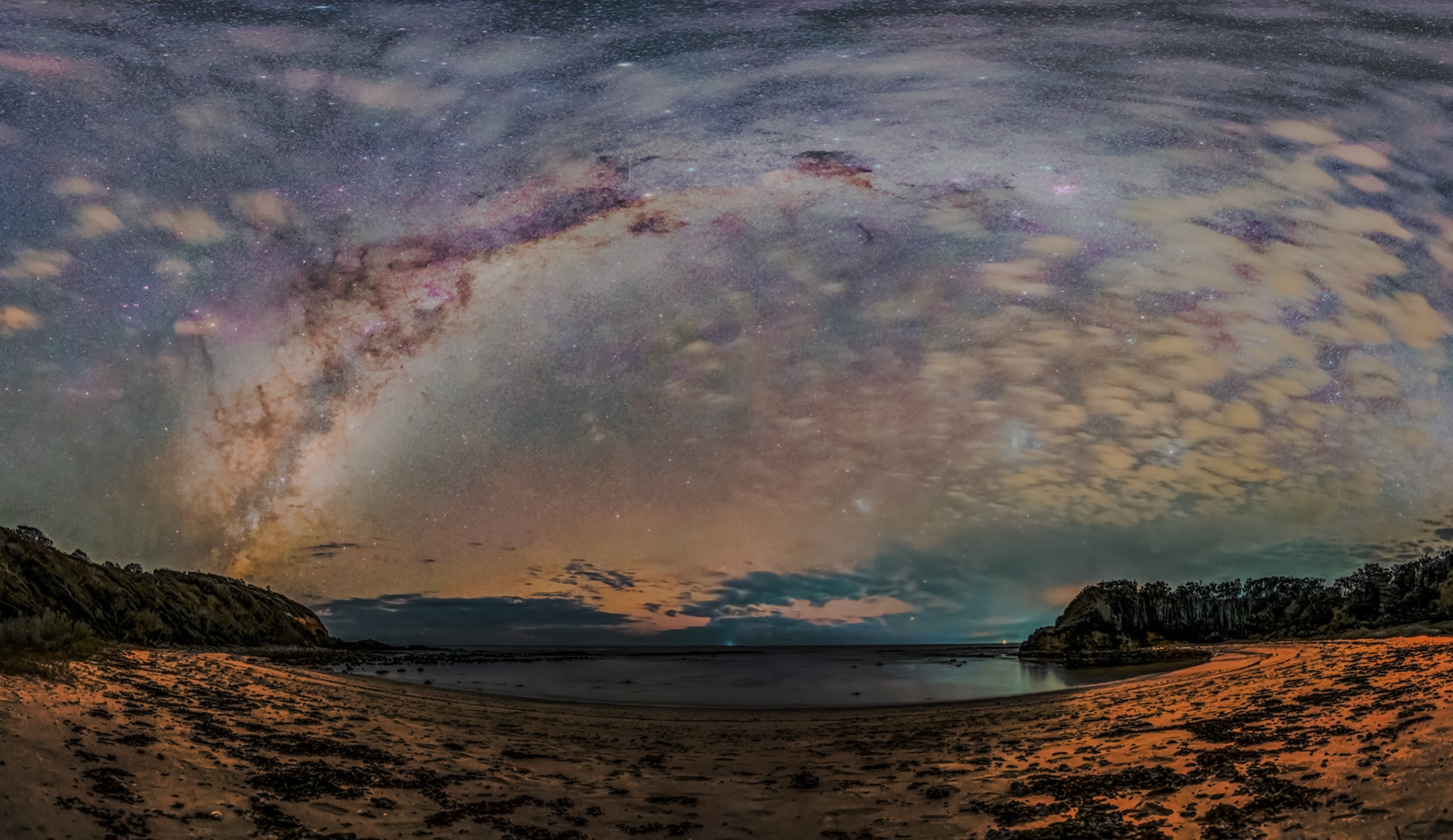 Milky Way Panorama from One Tree Beach