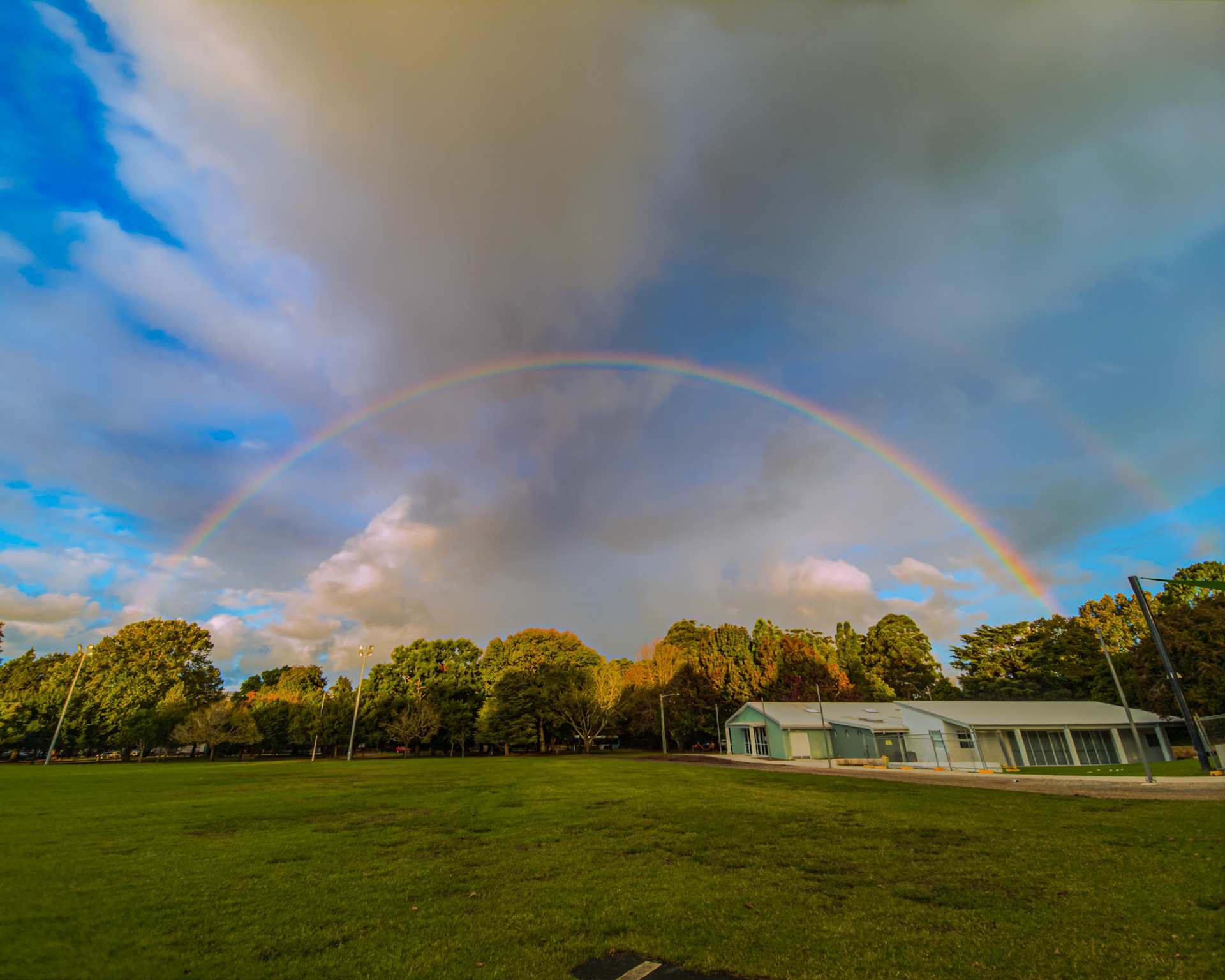 Rainbow over St Ives Village Green