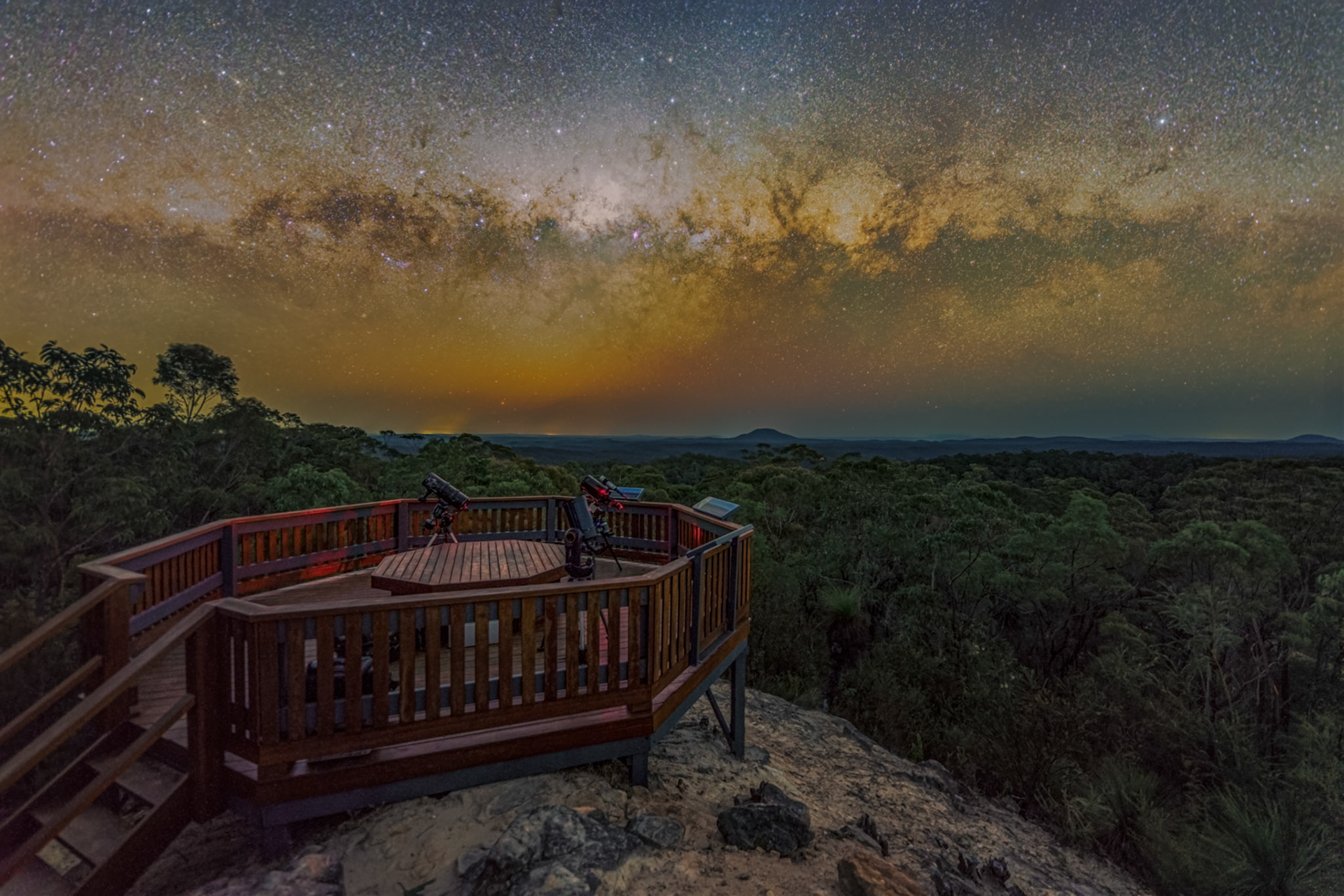 Milky Way setting over Yengo National Park