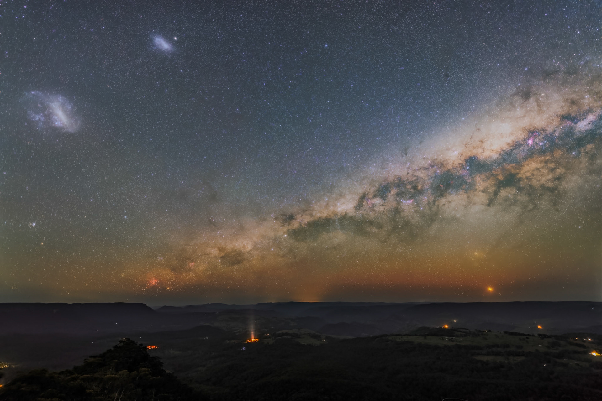 Milky Way and Magellanic Clouds from Hargraves Lookout