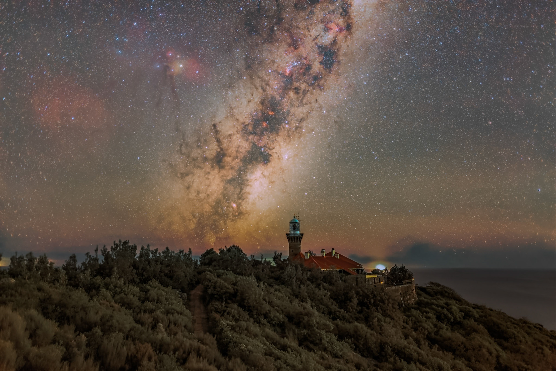 Milky Way behind Barrenjoey Lighthouse