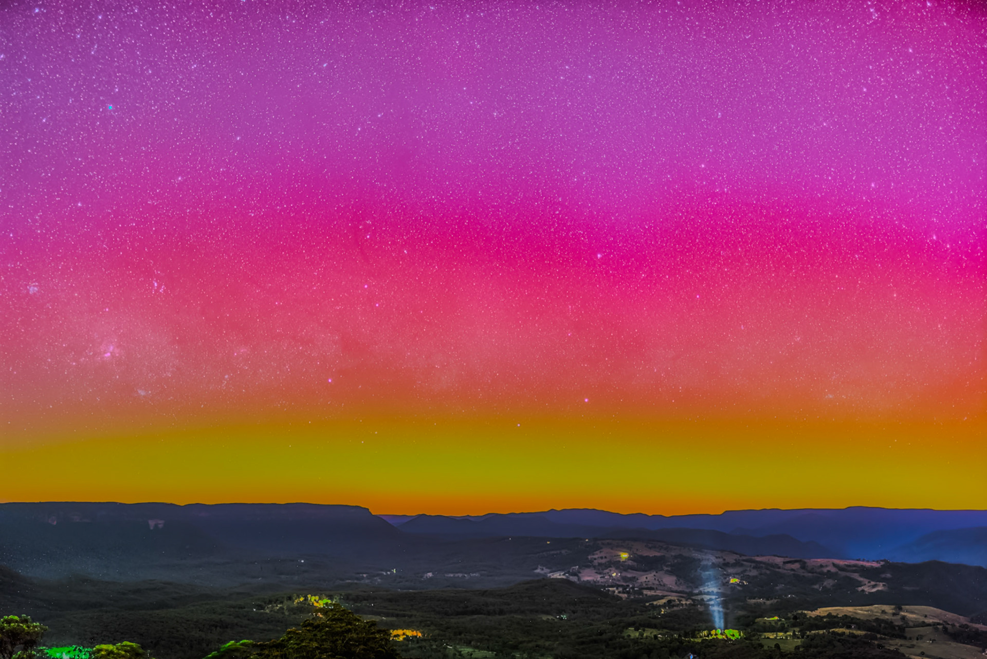 Aurora Australis from Hargraves Lookout