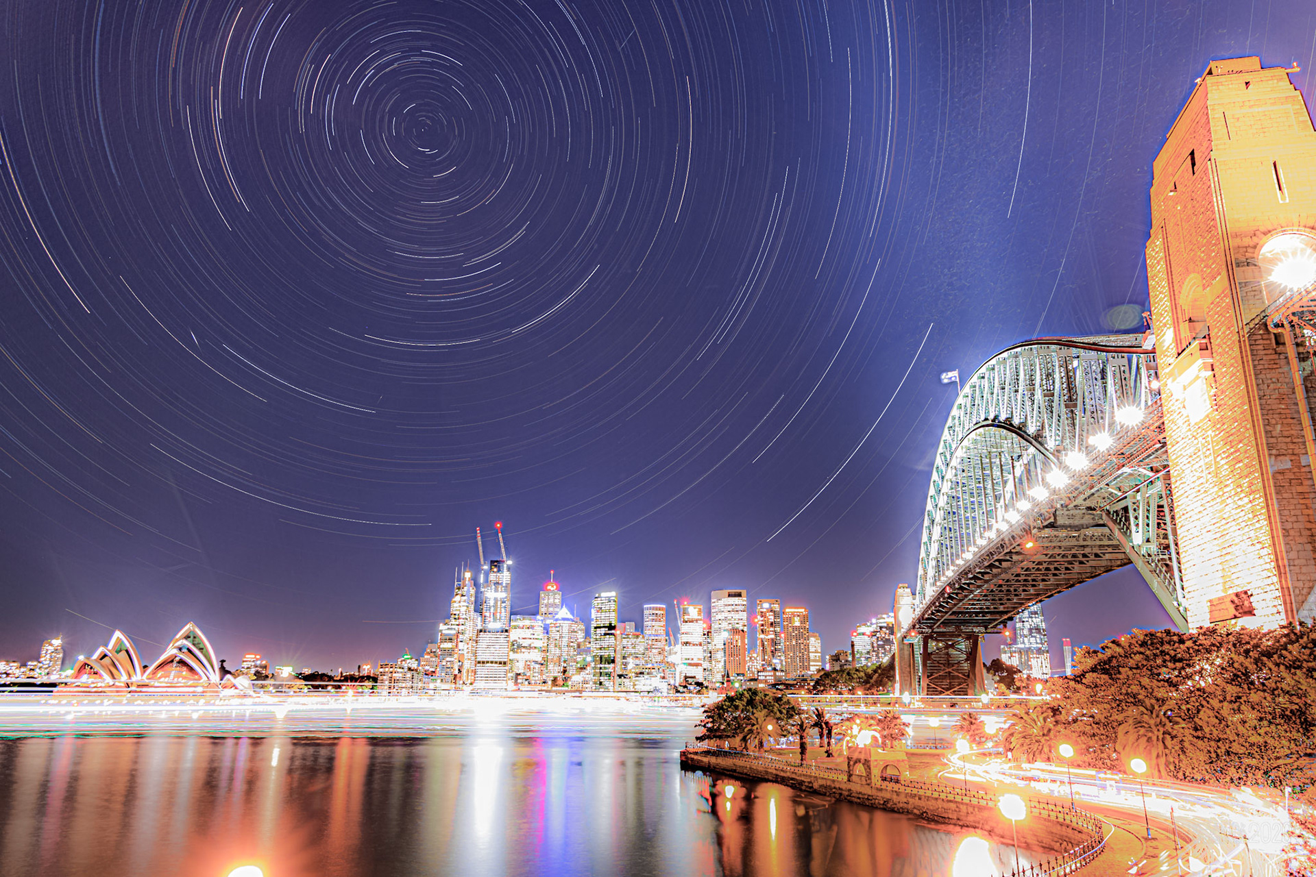 2 hour Star Trails from Milsons Point