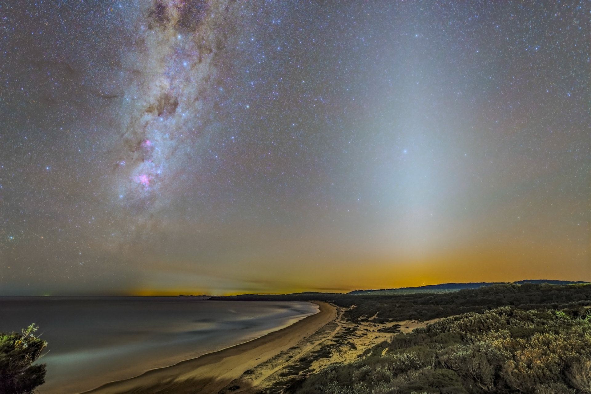 Milky Way and Zodiacal Light from Seal Rocks