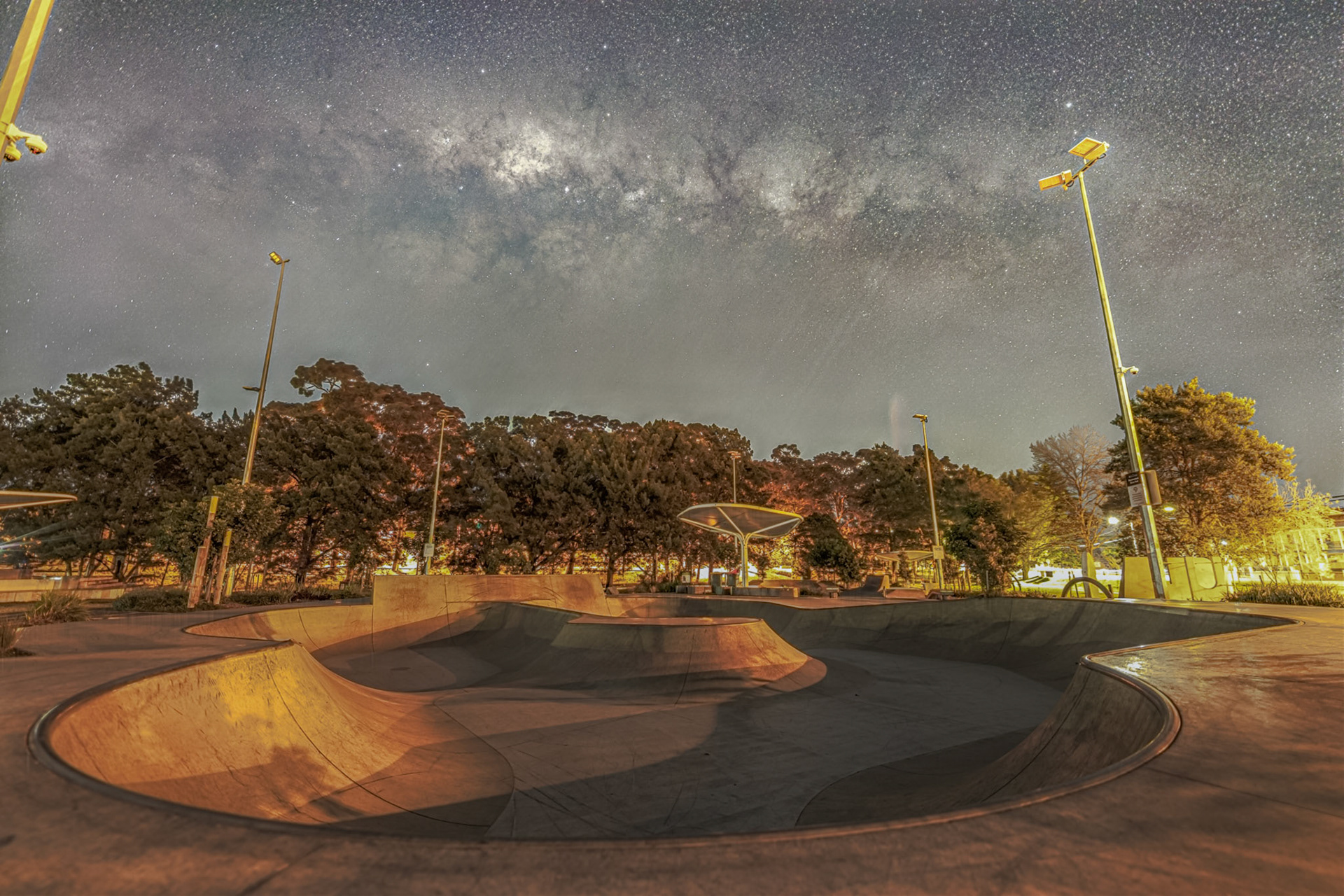 Milky Way over Meadowbank Skatepark