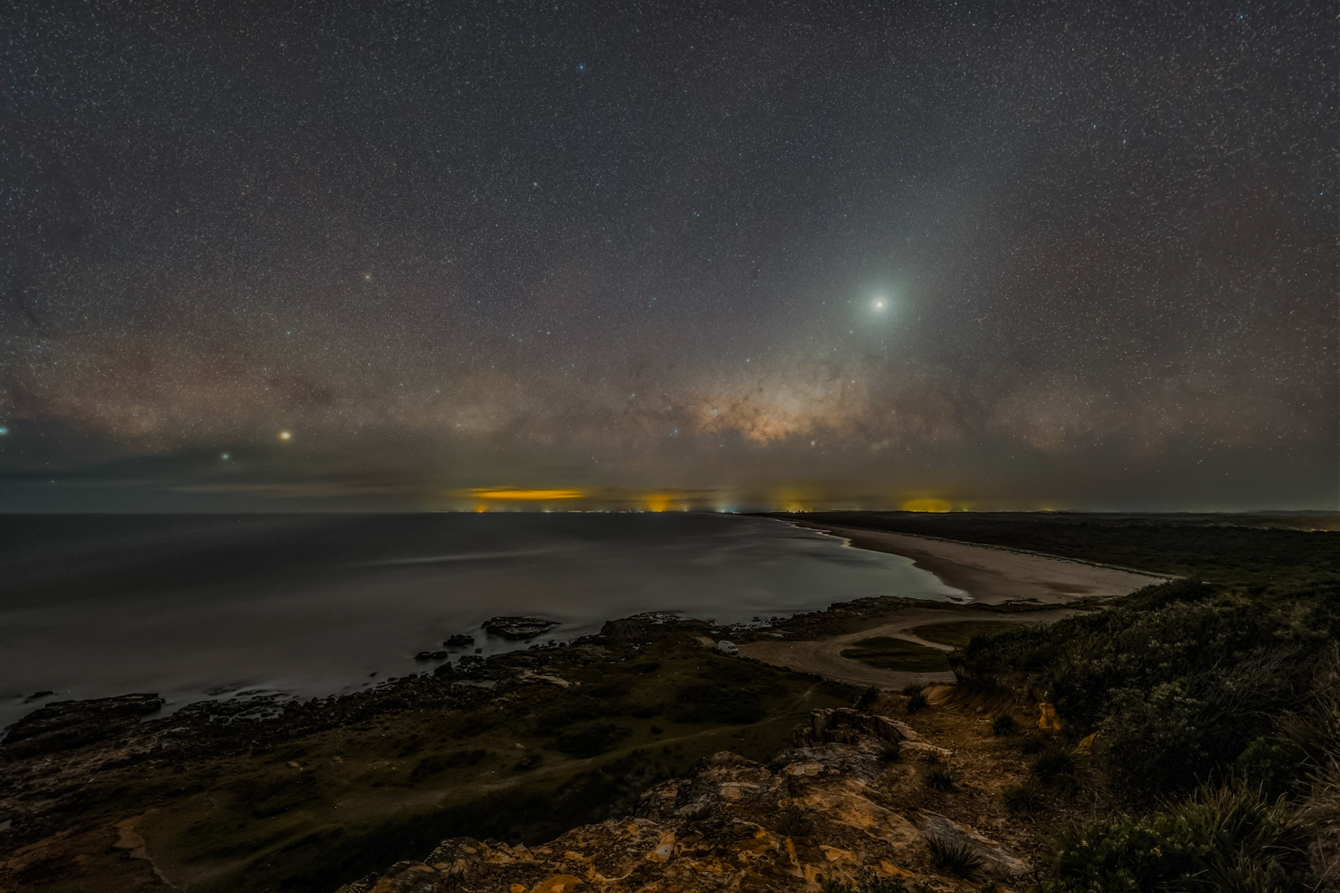 Milky Way setting over Crowdy Head