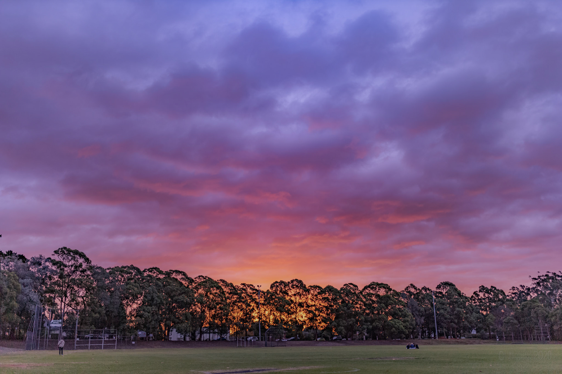 Colourful sunset from St Ives