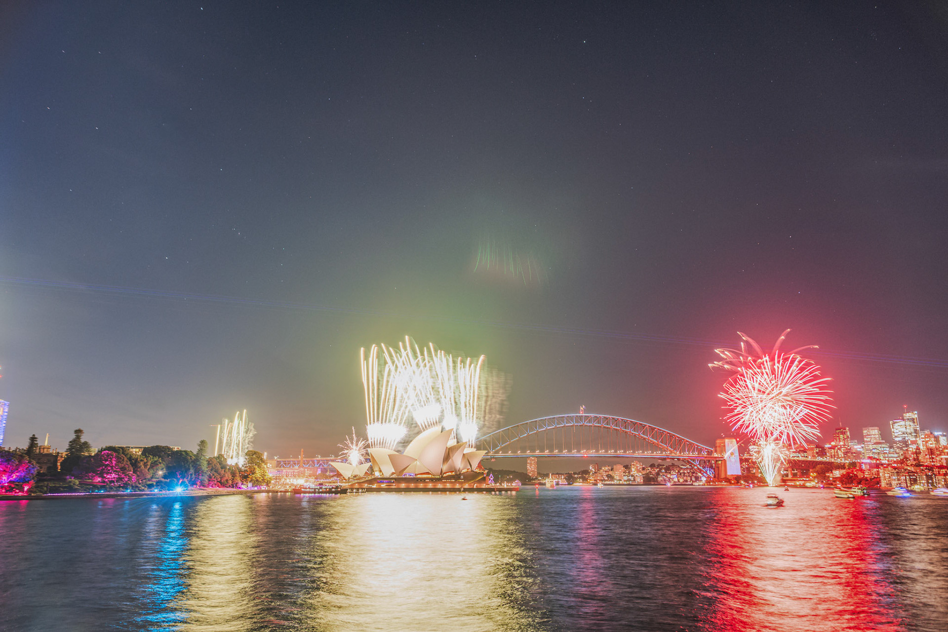 Fireworks during Vivid Sydney
