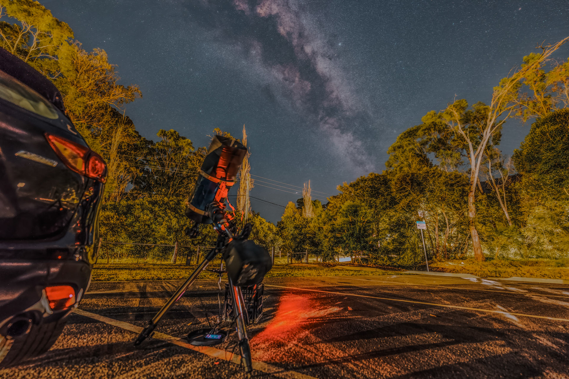 Milky Way and my Telescope over Wisemans Ferry