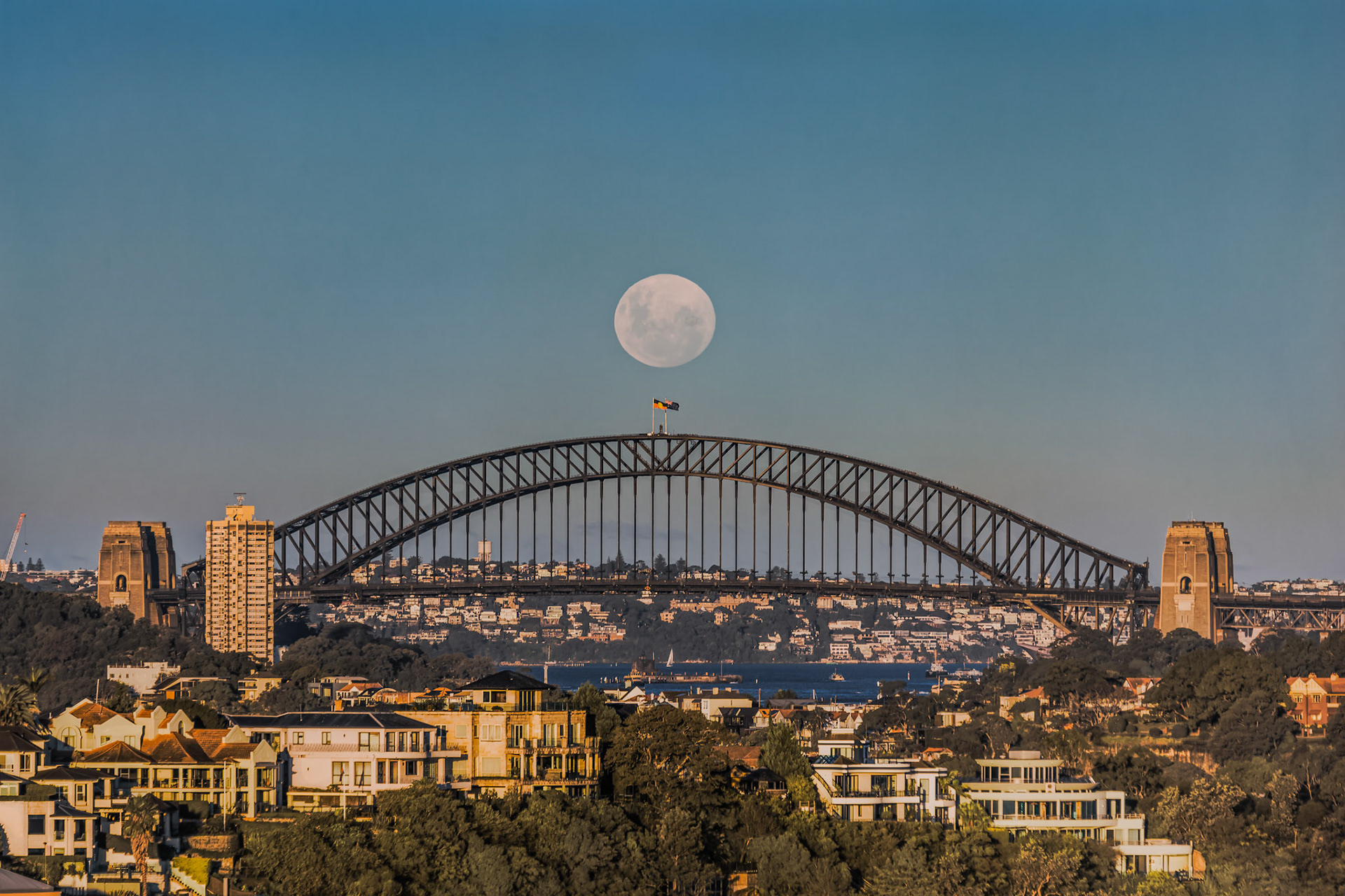 The Moon over the Harbour Bridge
