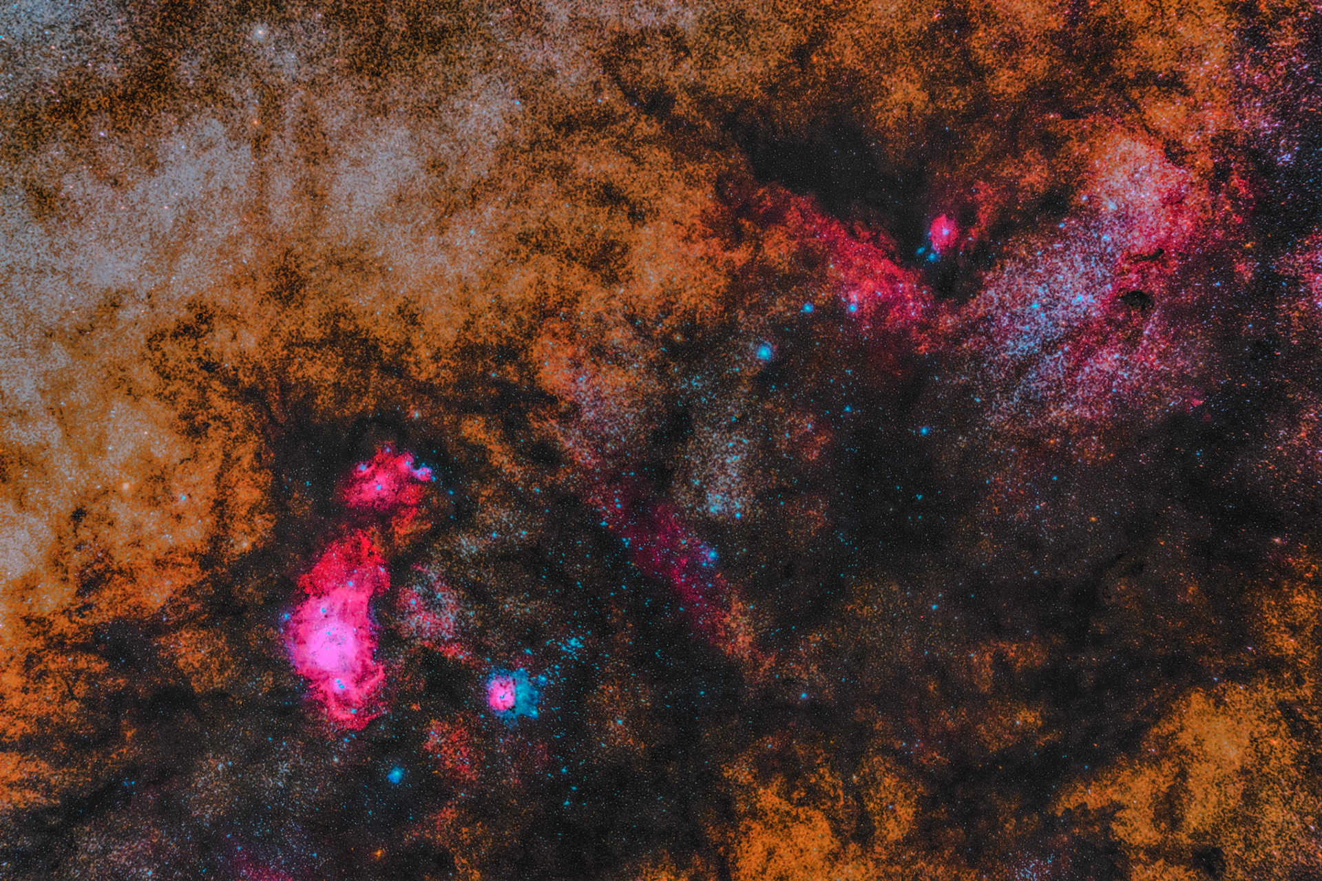 Lagoon Nebula and surroundings