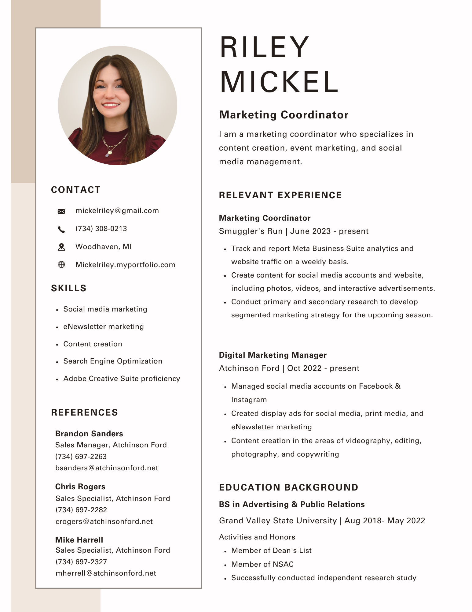 Riley Mickel - Resume