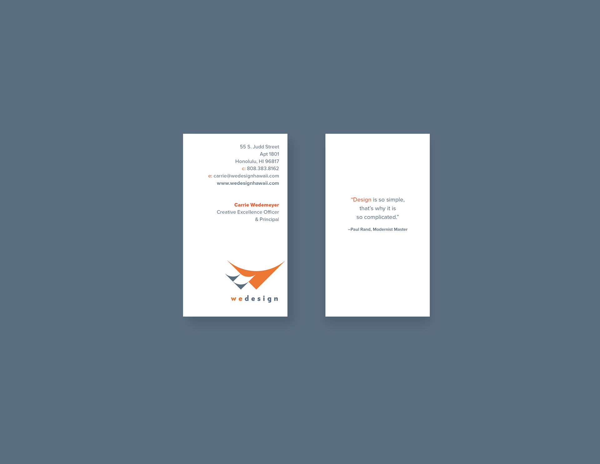 Business Card design done by Carrie Wedemeyer