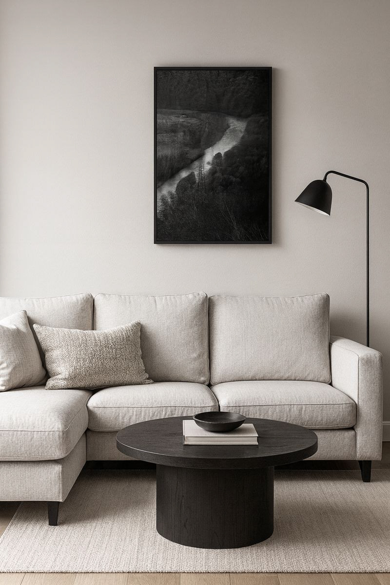 Dans un salon moderne